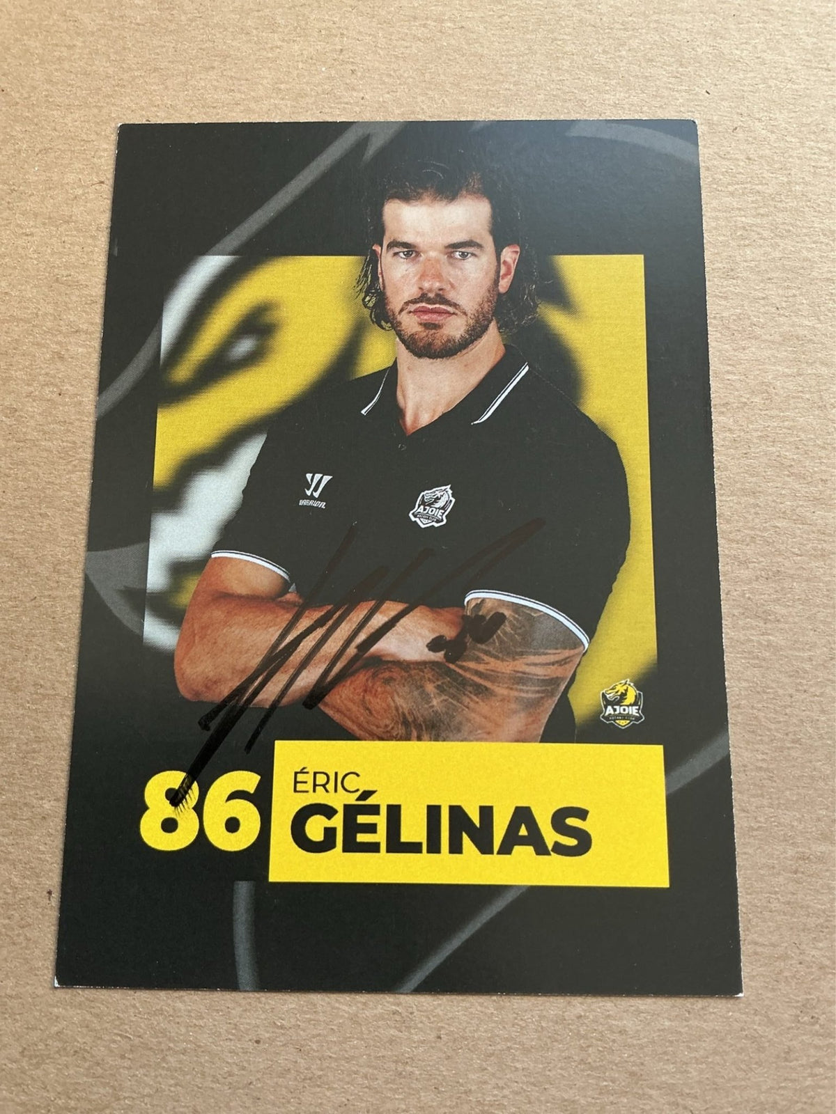 Éric Gélinas, Canada 🇨🇦 HC Ajoie 2023/24 hand signed - Autographs-World