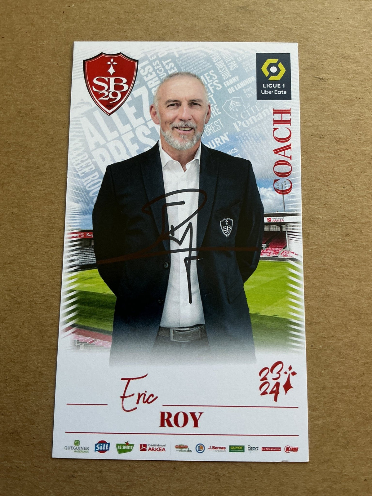Eric Roy, France 🇫🇷 Stade Brestois 29 2023/24 hand signed - Autographs-World