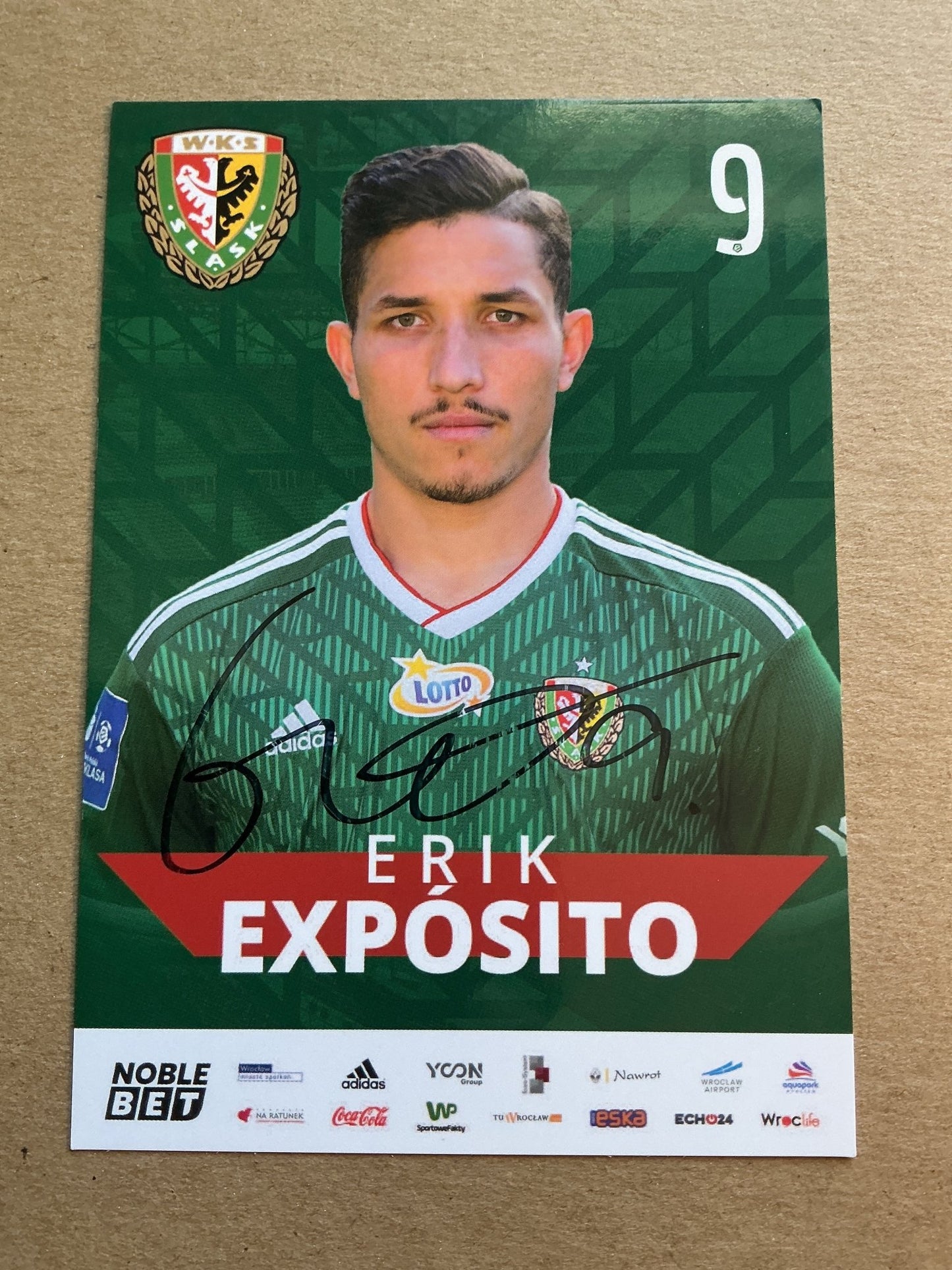 Erik Expósito, Spain 🇪🇸 Śląsk Wrocław 2019/20 hand signed - Autographs-World