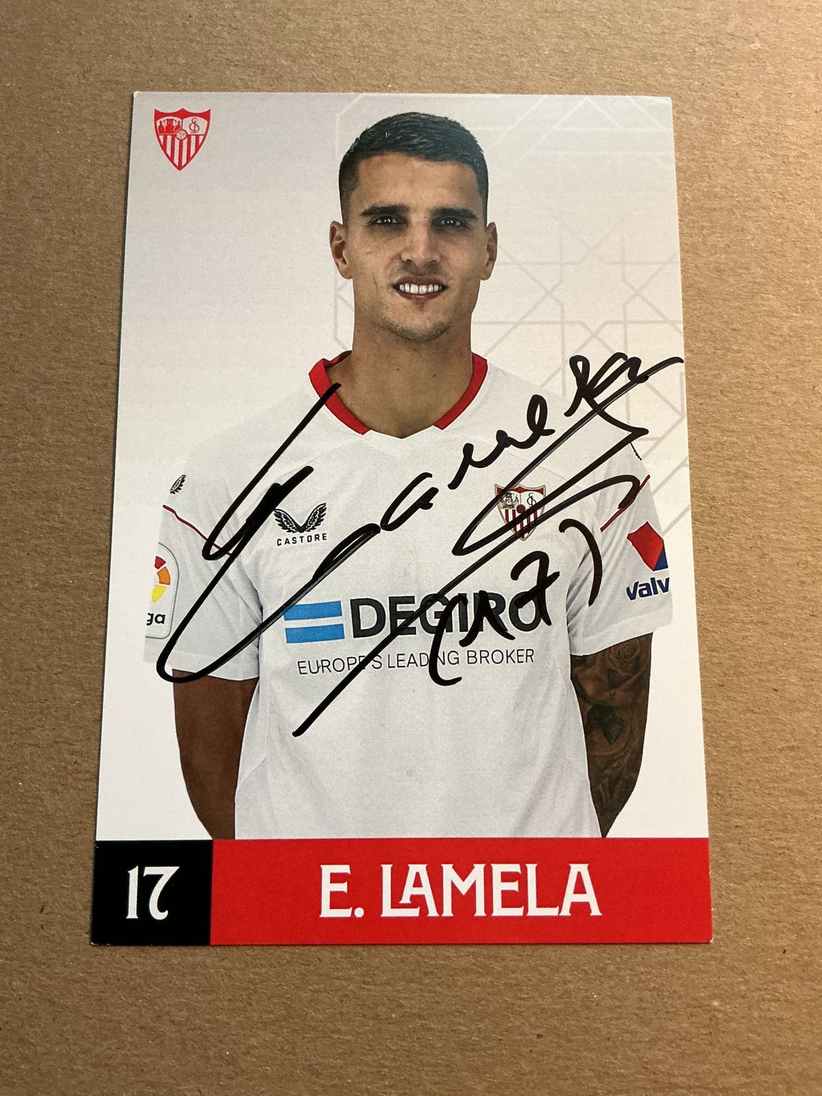 Erik Lamela, Argentina 🇦🇷 Sevilla FC 2022/23 hand signed - Autographs-World
