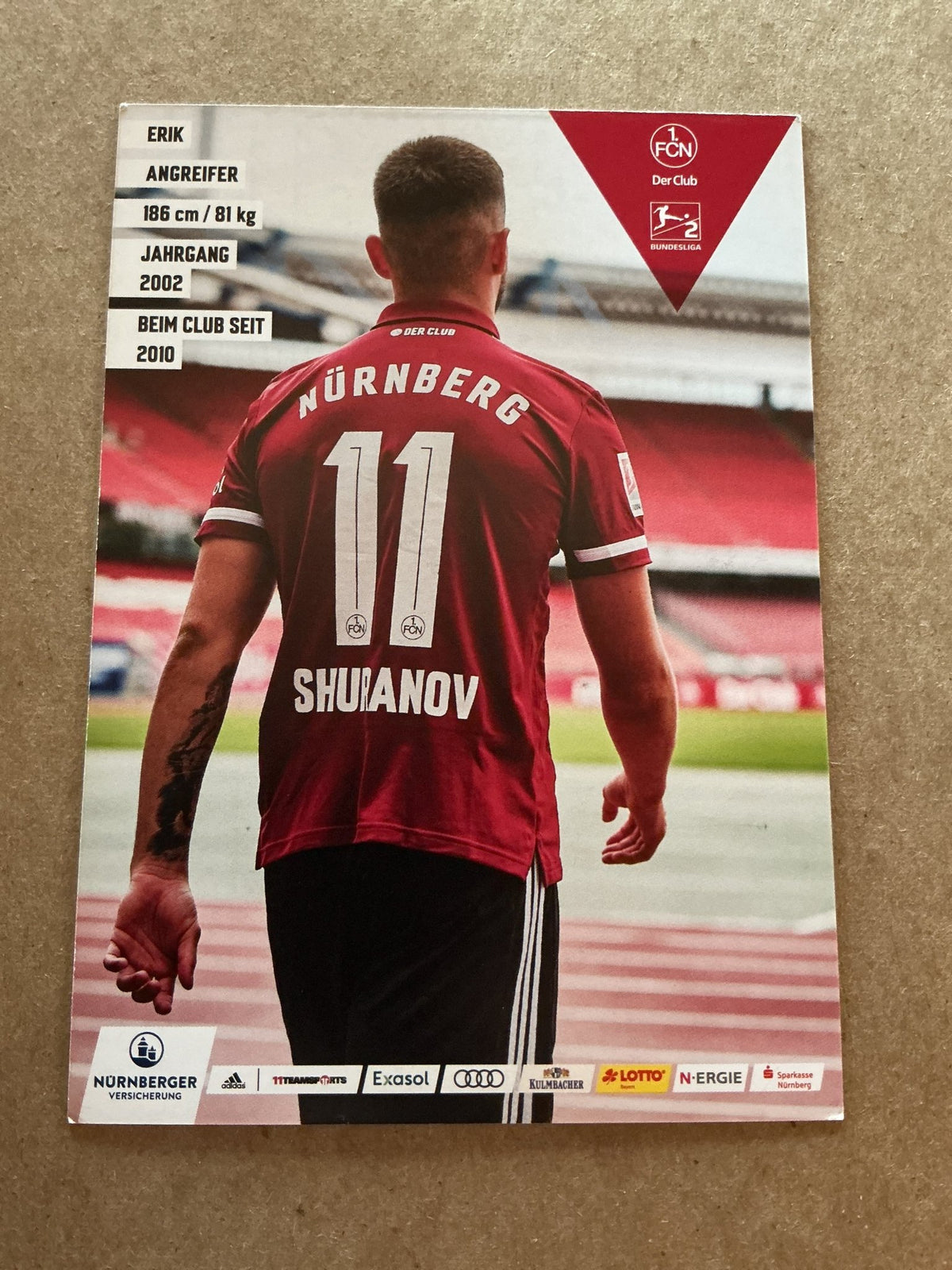Erik Shuranov, Germany 🇩🇪 1.FC Nürnberg 2021/22 hand signed - Autographs-World