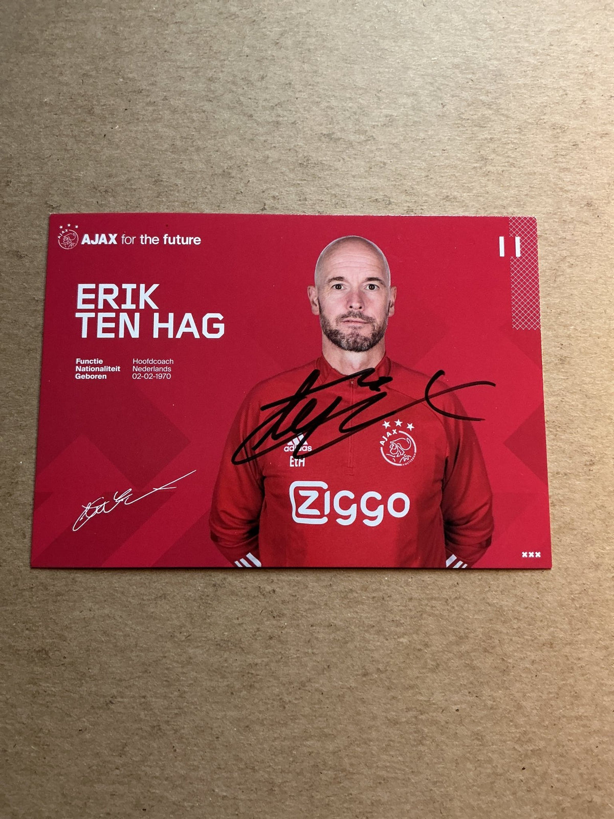Erik ten Hag, Netherlands 🇳🇱 Ajax Amsterdam 2020/21 hand signed - Autographs-World