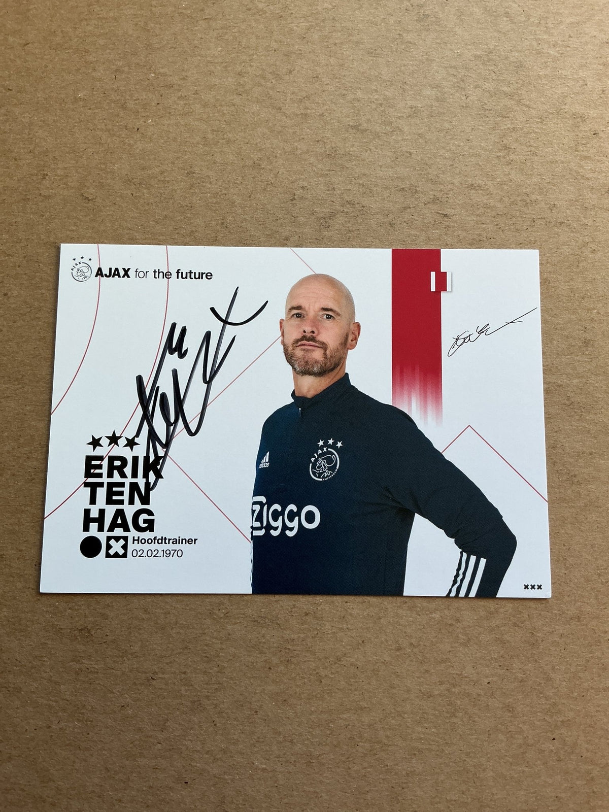 Erik ten Hag, Netherlands 🇳🇱 Ajax Amsterdam 2021/22 hand signed - Autographs-World