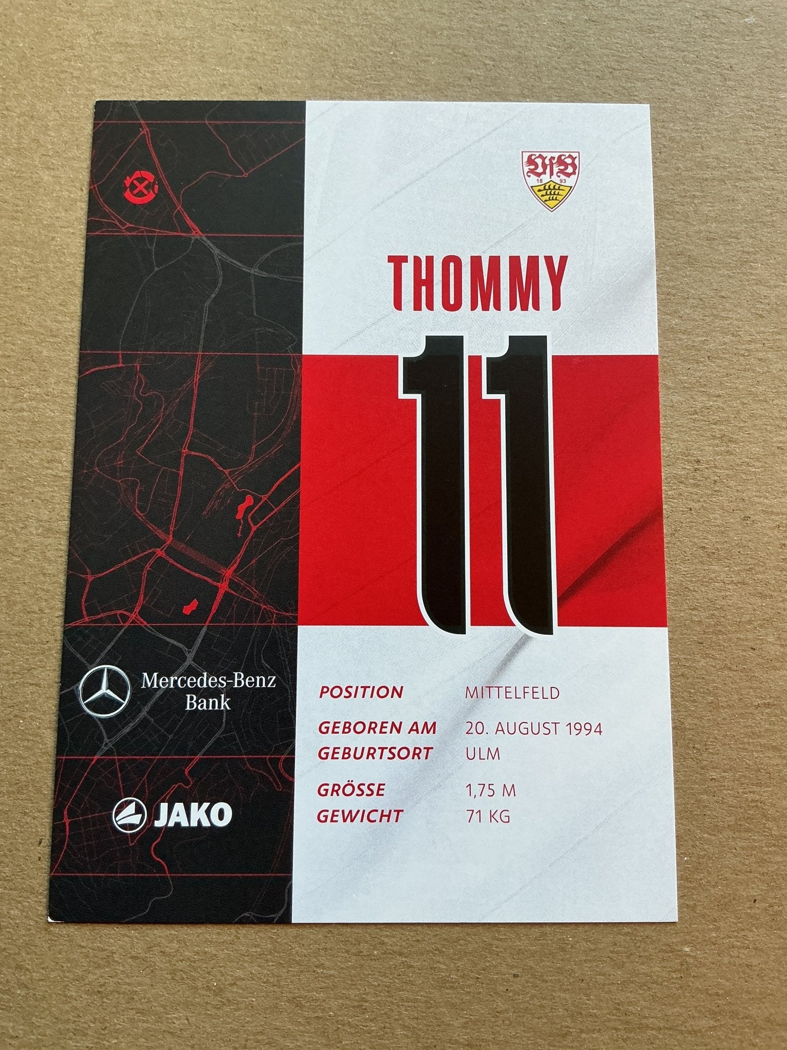 Erik Thommy, Germany 🇩🇪 VfB Stuttgart 2020/21 hand signed - Autographs-World