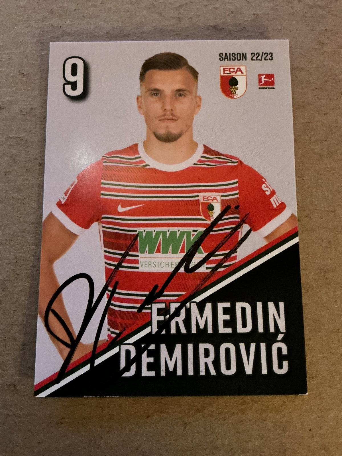 Ermedin Demirović, Bosnia 🇧🇦 FC Augsburg 2022/23 hand signed - Autographs-World