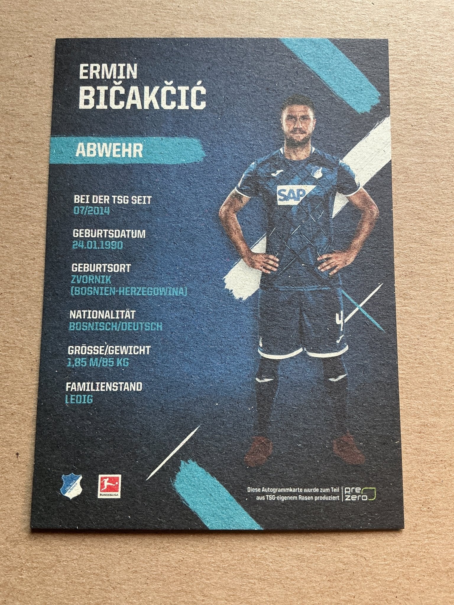 Ermin Bičakčić, Bosnia 🇧🇦 TSG 1899 Hoffenheim 2019/20 hand signed - Autographs-World
