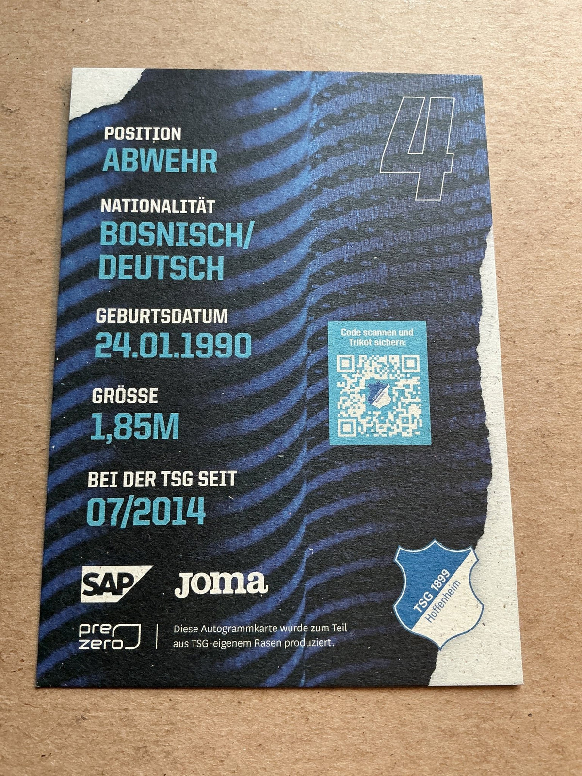 Ermin Bičakčić, Bosnia 🇧🇦 TSG 1899 Hoffenheim 2021/22 hand signed - Autographs-World