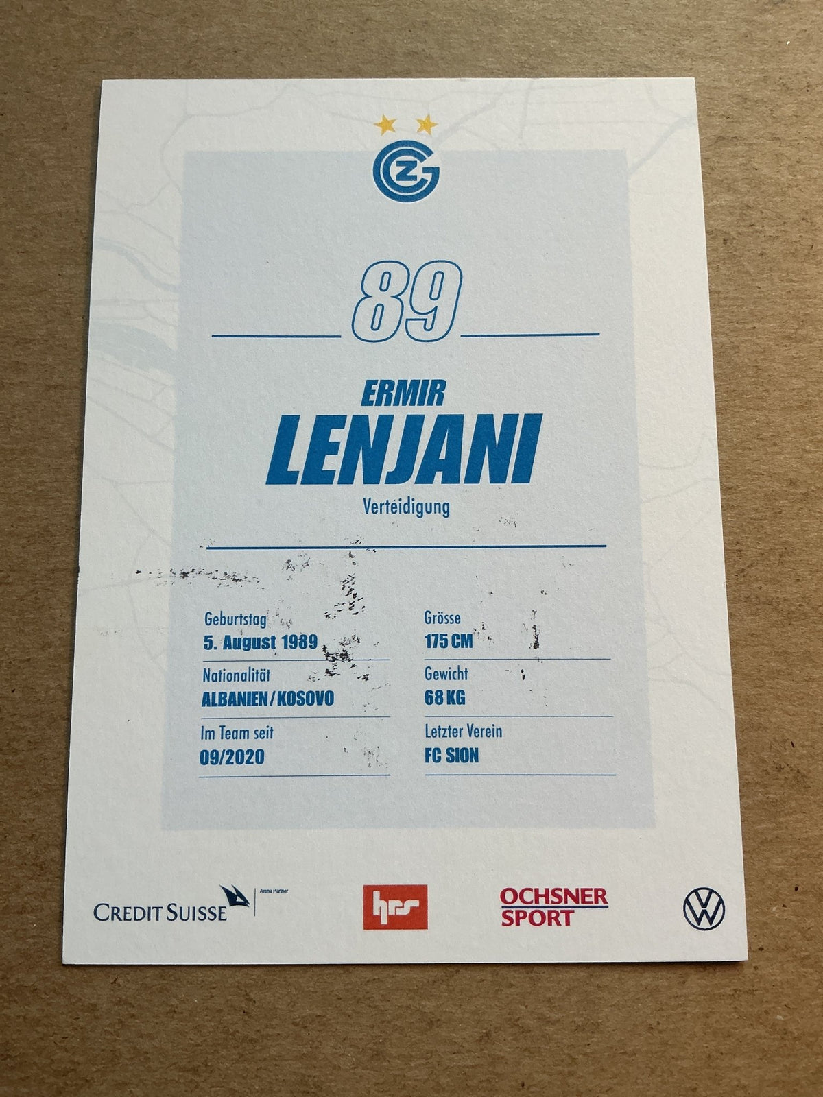 Ermir Lenjani, Albania 🇦🇱 Grasshopper Club Zürich 2020/21 hand signed - Autographs-World