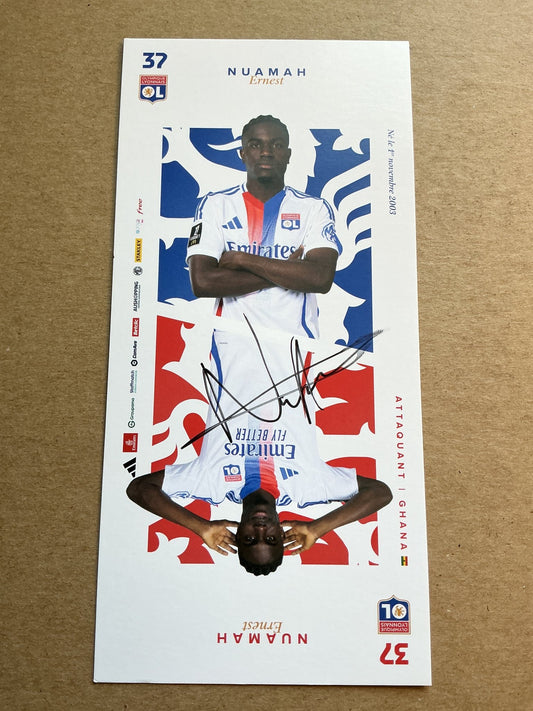 Ernest Nuamah, Ghana 🇬🇭 Olympique Lyon 2024/25 hand signed - Autographs-World