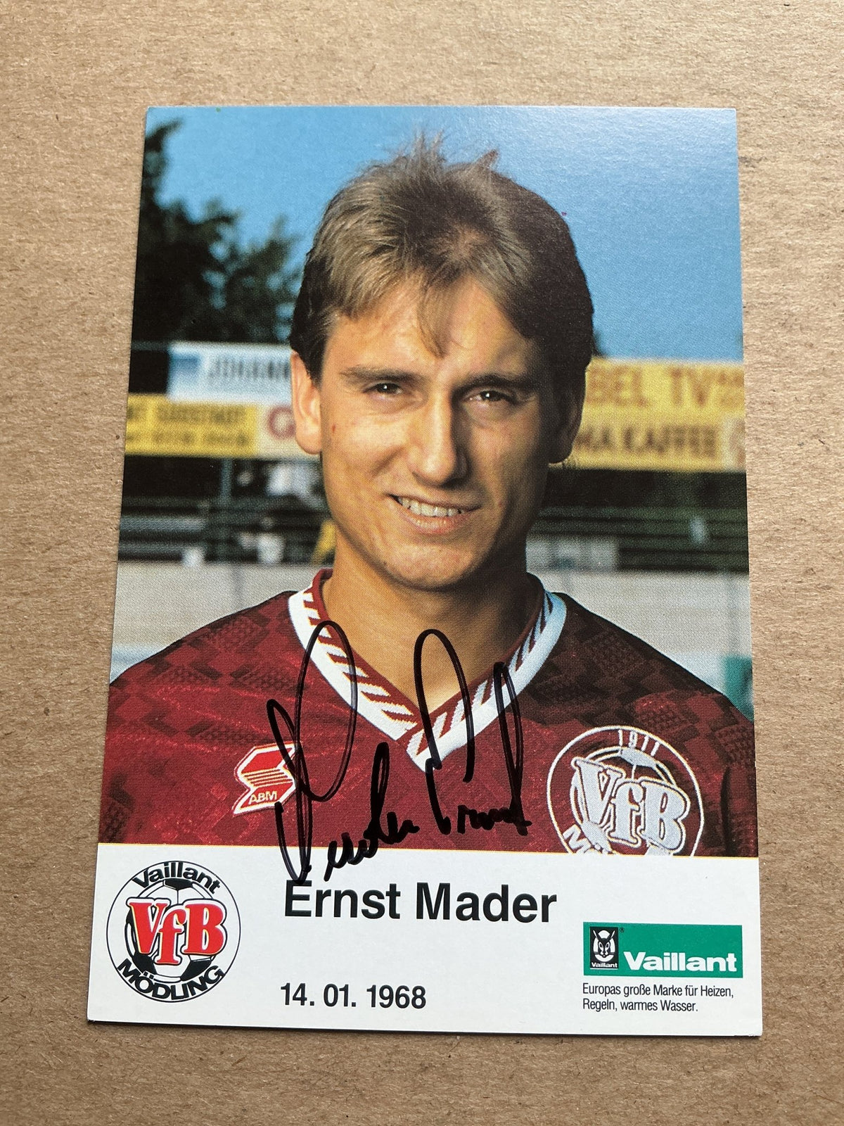 Ernst Mader, Austria 🇦🇹 VfB Mödling 1992/93 hand signed - Autographs-World