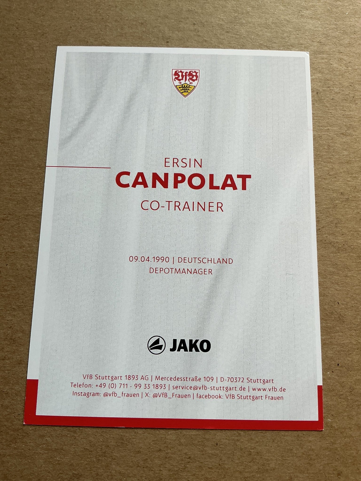 Ersin Canpolat, Germany 🇩🇪 VfB Stuttgart 2024/25 hand signed - Autographs-World