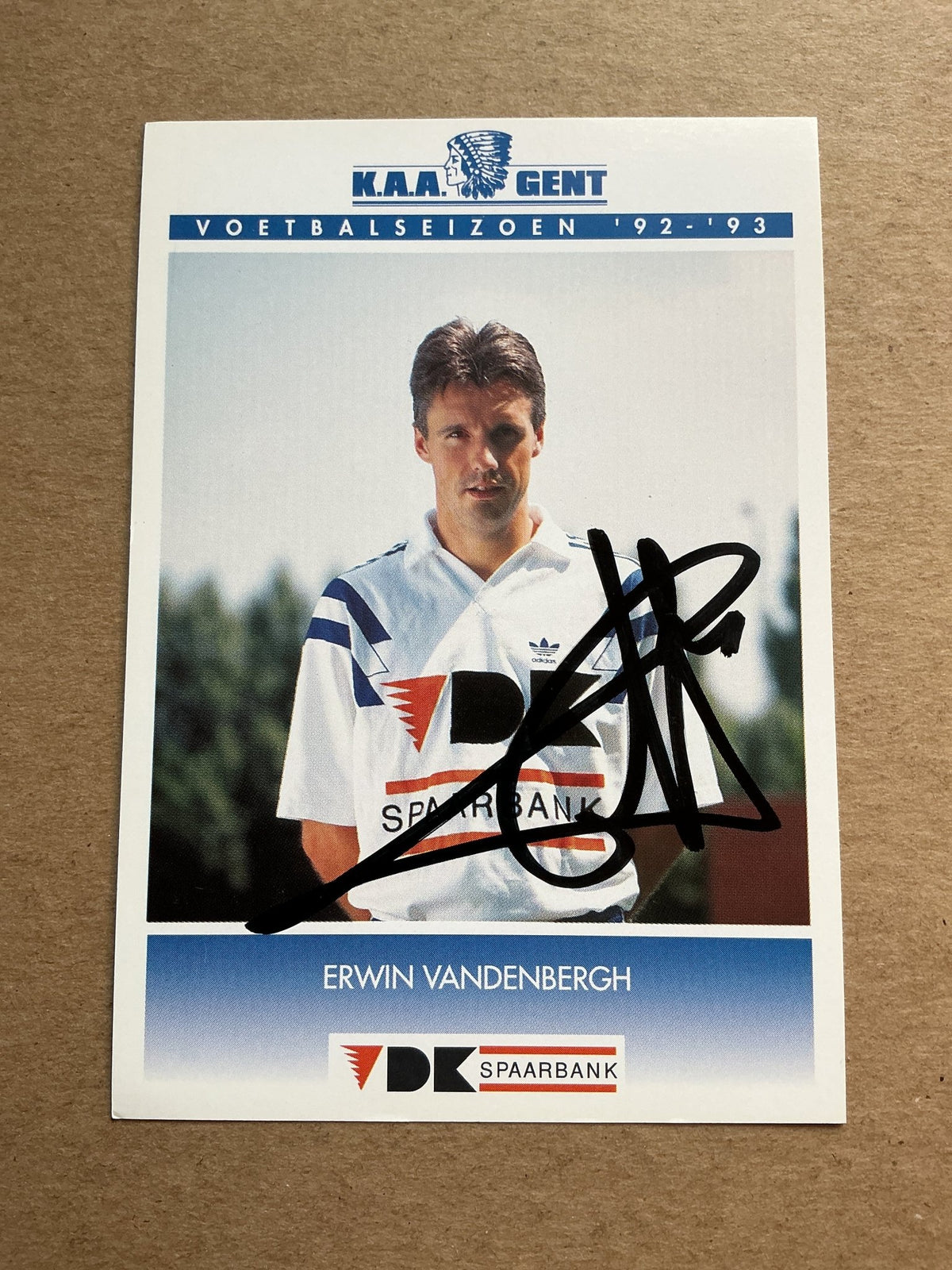 Erwin Vandenbergh, Belgium 🇧🇪 KAA Gent 1992/93 hand signed - Autographs-World