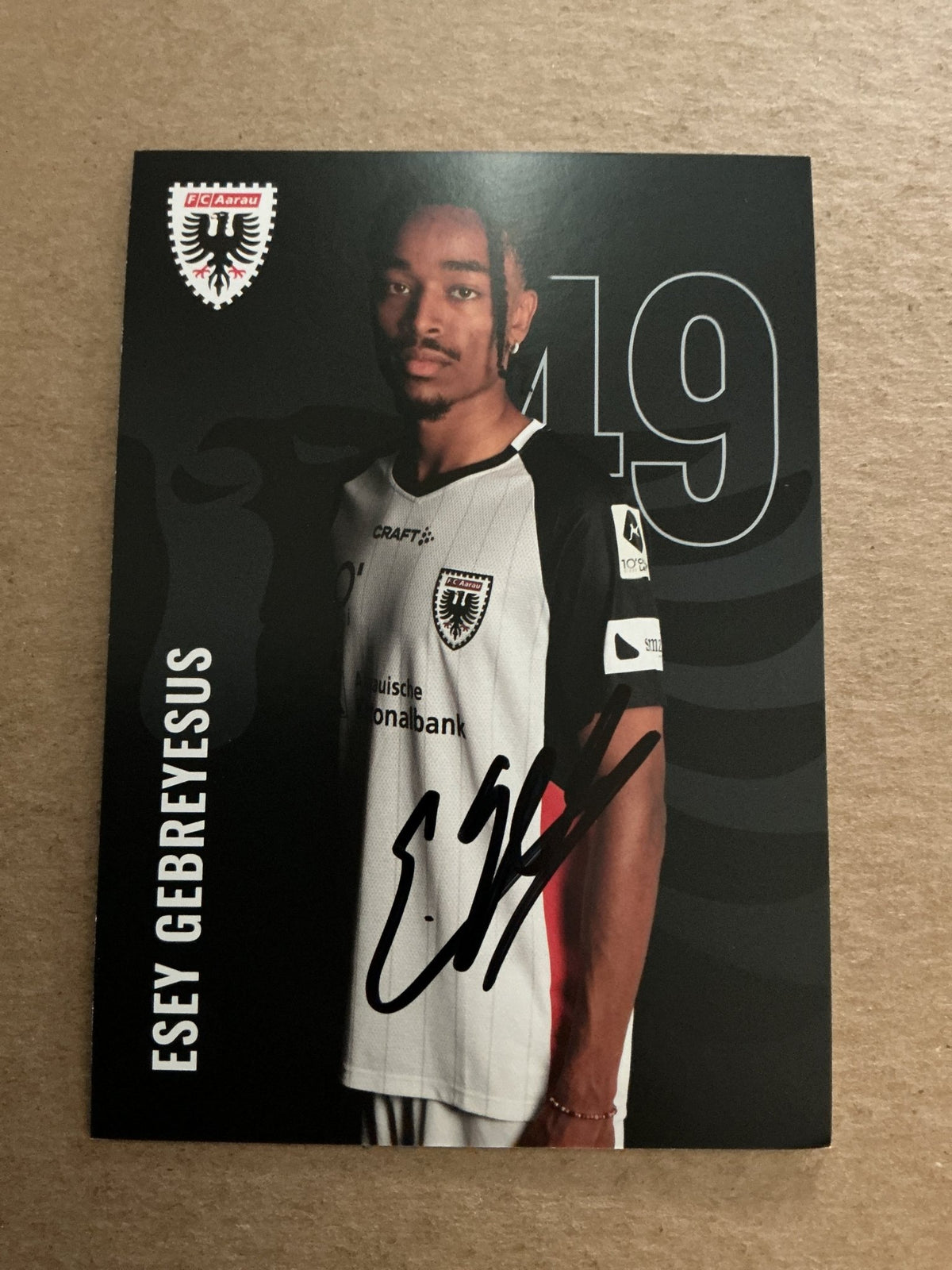 Esey Gebreyesus, Switzerland 🇨🇭 FC Aarau 2024/25 hand signed - Autographs-World