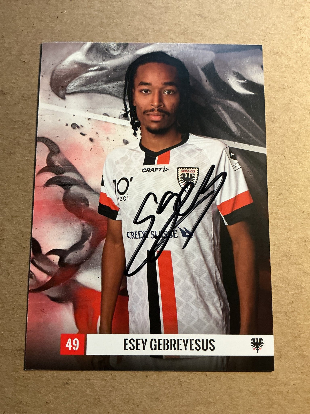 Esey Gebreysus, Switzerland 🇨🇭 FC Aarau 2023/24 hand signed - Autographs-World