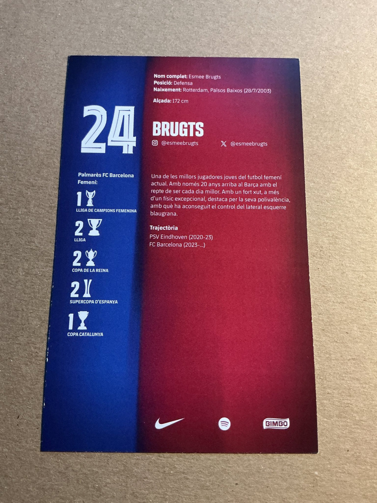 Esmee Brugts, Netherlands 🇳🇱 FC Barcelona Femení 2025/26 unsigned - Autographs-World