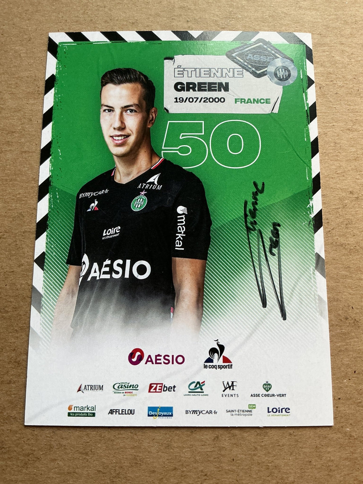 Étienne Green, France 🇫🇷 AS Saint-Étienne 2020/21 hand signed - Autographs-World