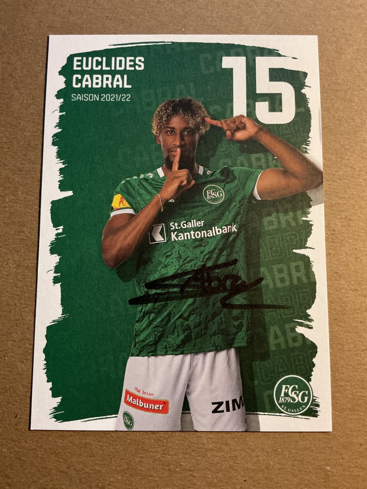 Euclides Cabral, Portugal 🇵🇹 FC St. Gallen 2021/22 hand signed - Autographs-World