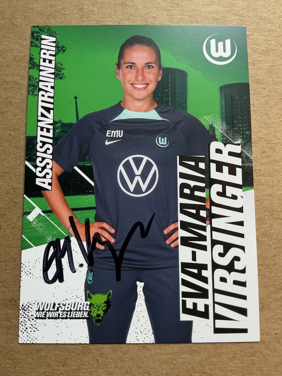 Eva-Maria Virsinger, Germany 🇩🇪 VfL Wolfsburg 2023/24 hand signed - Autographs-World