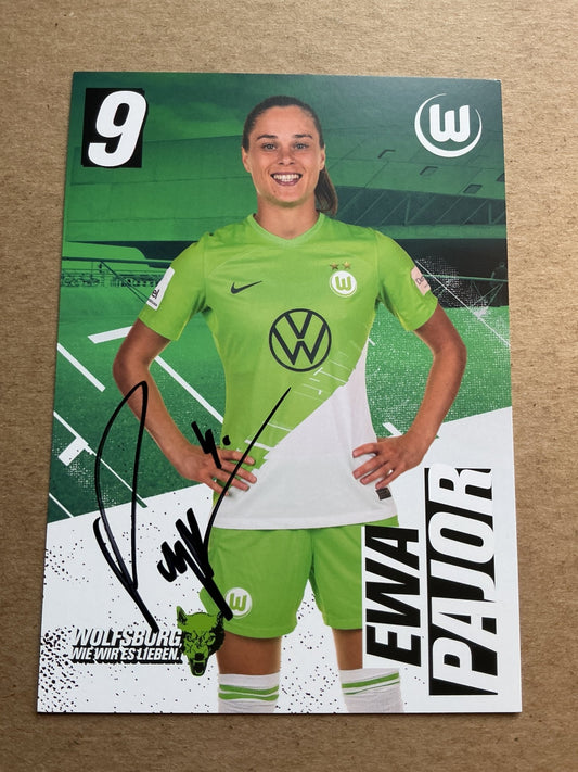 Ewa Pajor, Poland 🇵🇱 VfL Wolfsburg 2023/24 hand signed - Autographs-World