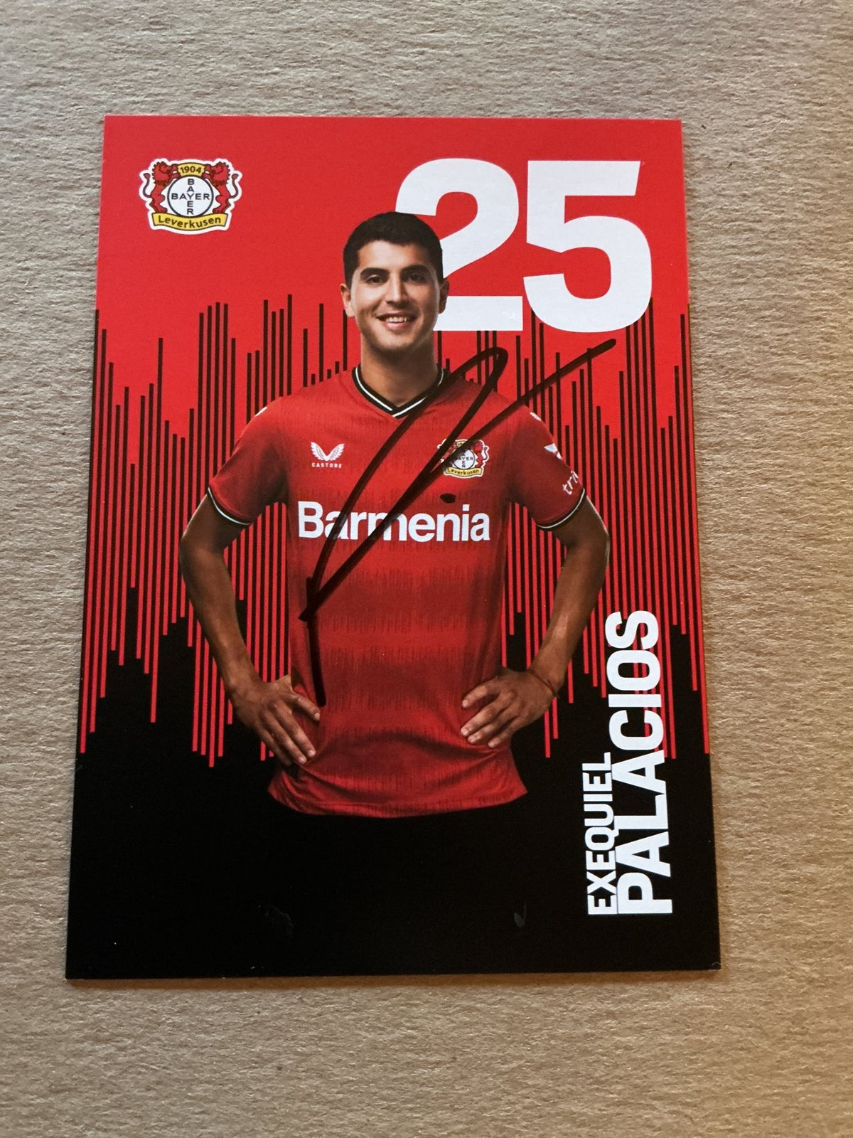 Exequiel Palacios, Argentina 🇦🇷 Bayer 04 Leverkusen 2022/23 hand signed - Autographs-World