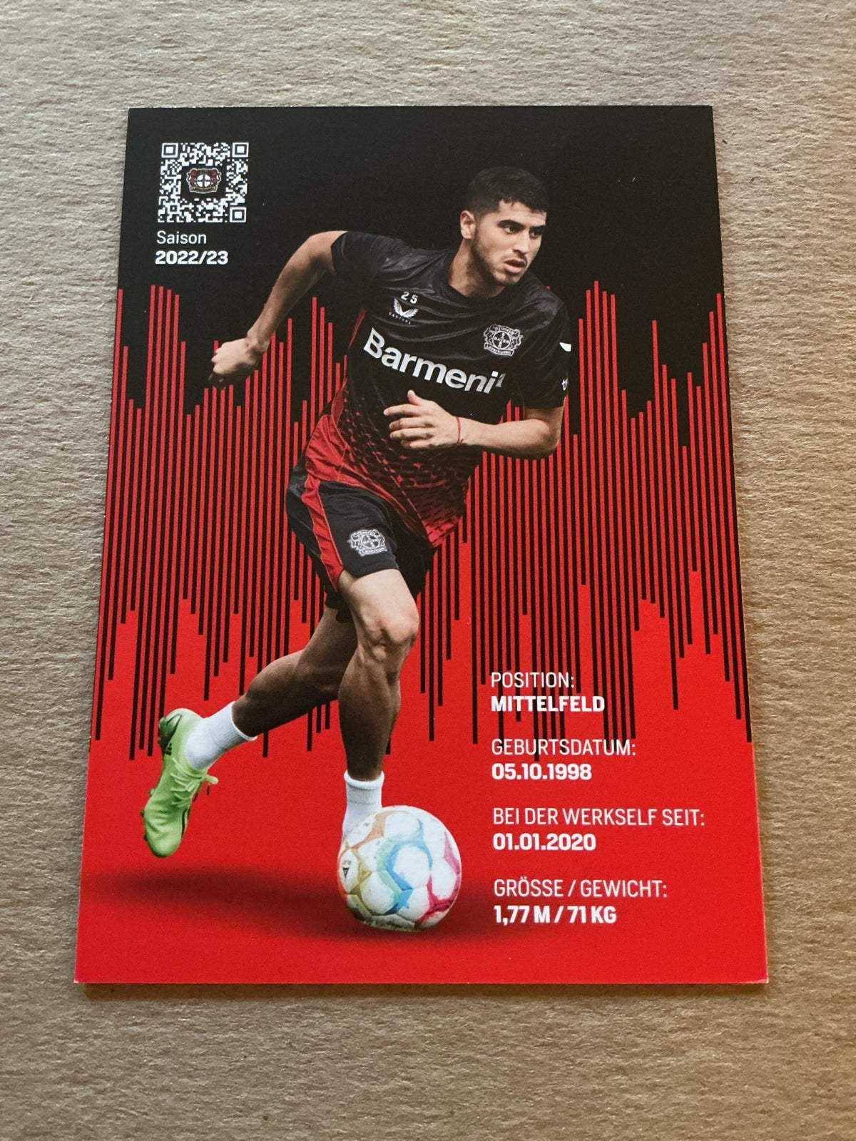 Exequiel Palacios, Argentina 🇦🇷 Bayer 04 Leverkusen 2022/23 hand signed - Autographs-World