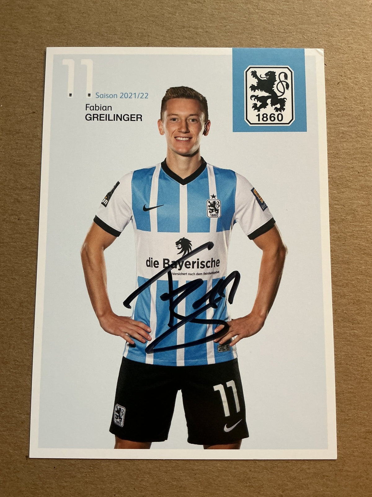 Fabian Greilinger, Germany 🇩🇪 TSV 1860 München 2021/22 hand signed - Autographs-World