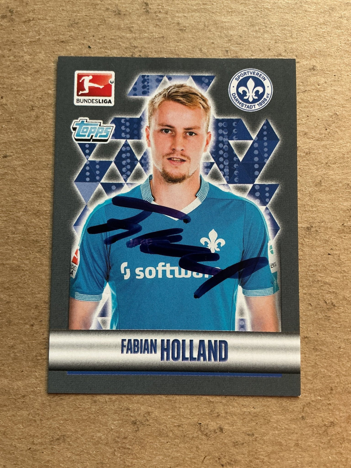 Fabian Holland, Germany 🇩🇪 SV Darmstadt 98 2015/16 Topps hand signed - Autographs-World