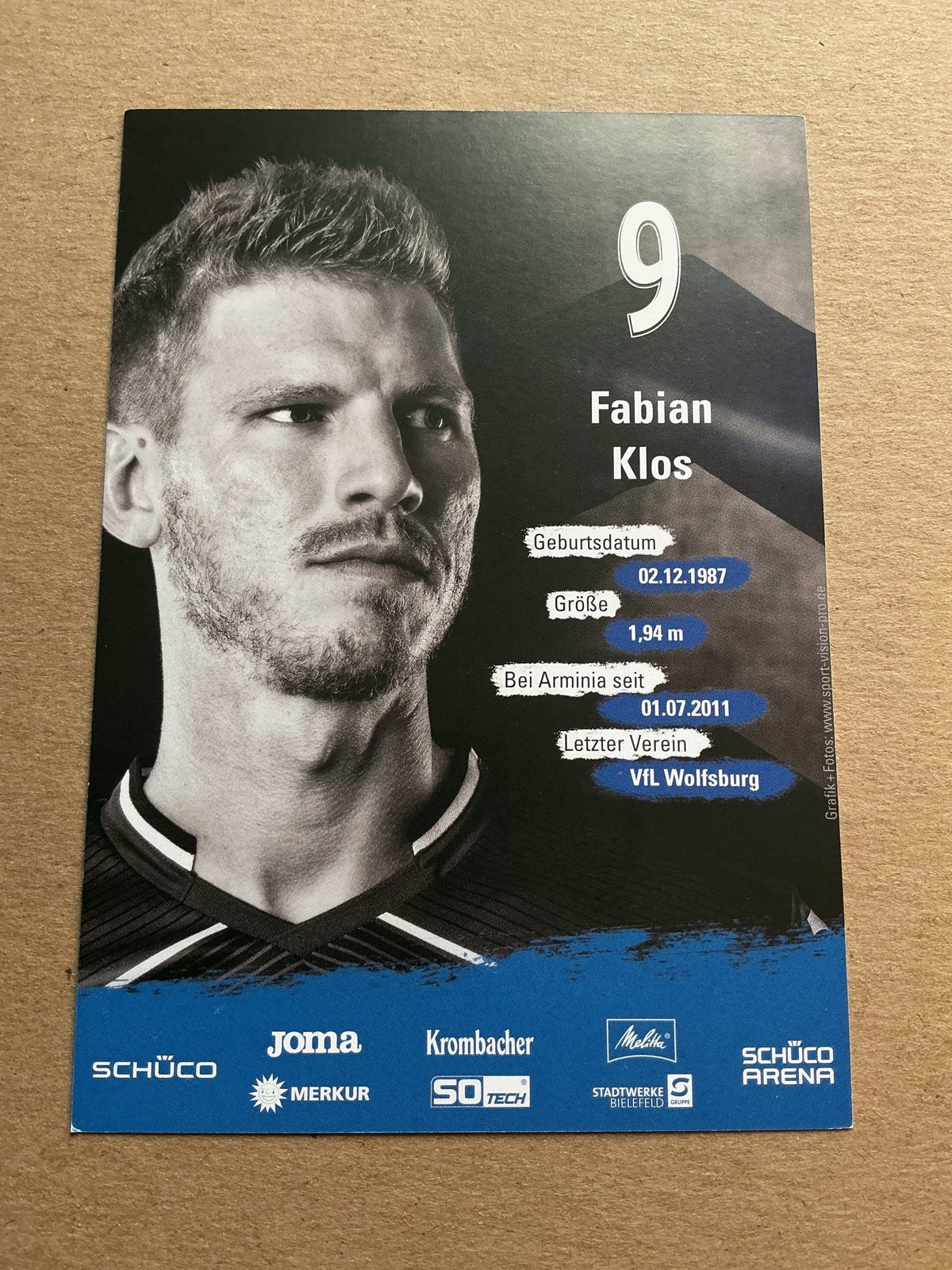 Fabian Klos, Germany 🇩🇪 Arminia Bielefeld 2019/20 hand signed - Autographs-World