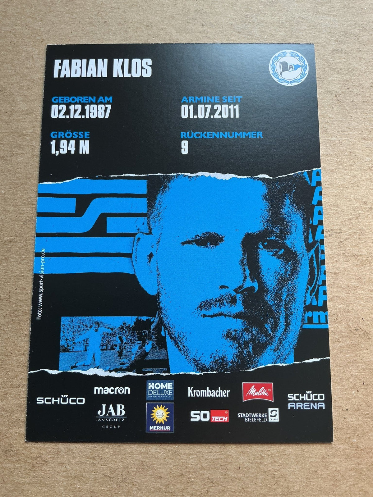 Fabian Klos, Germany 🇩🇪 Arminia Bielefeld 2020/21 hand signed - Autographs-World