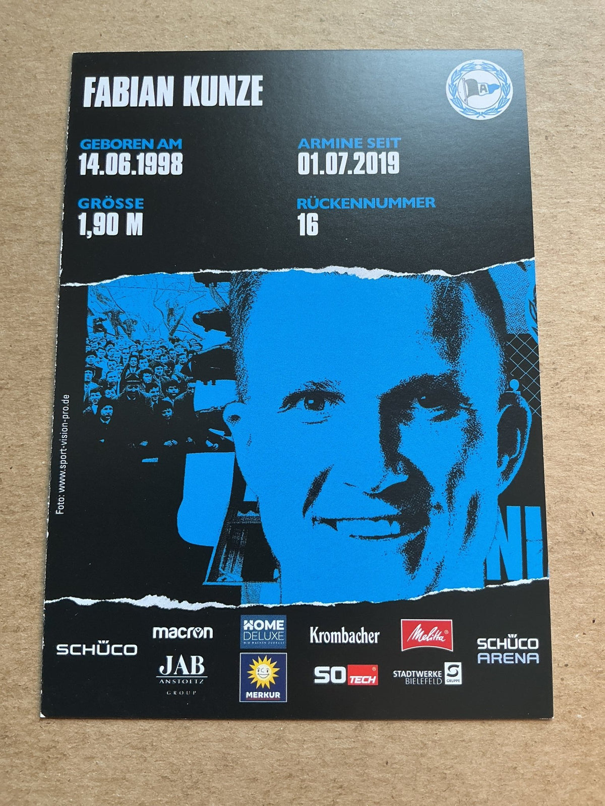 Fabian Kunze, Germany 🇩🇪 Arminia Bielefeld 2020/21 hand signed - Autographs-World