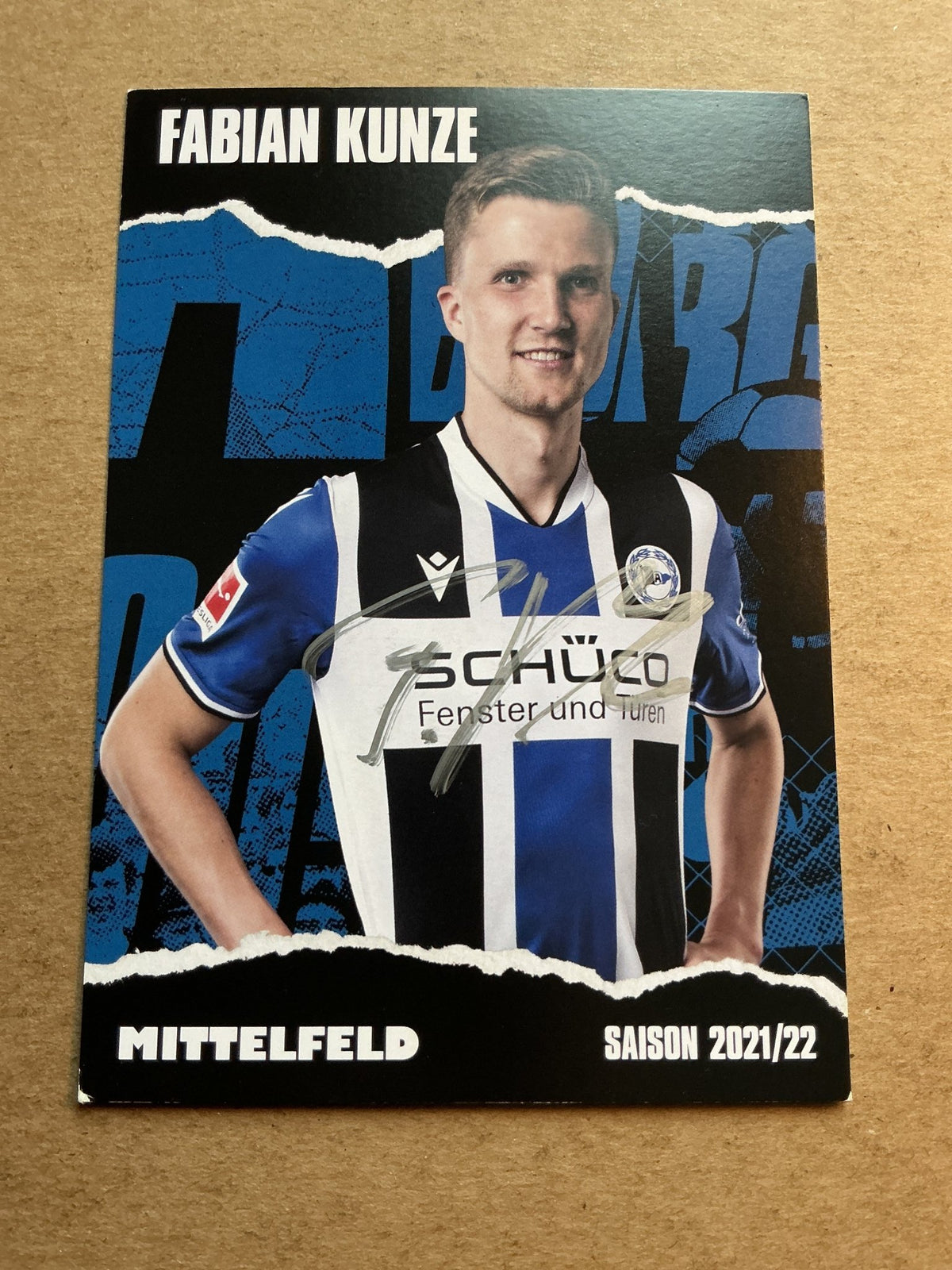 Fabian Kunze, Germany 🇩🇪 Arminia Bielefeld 2021/22 hand signed - Autographs-World