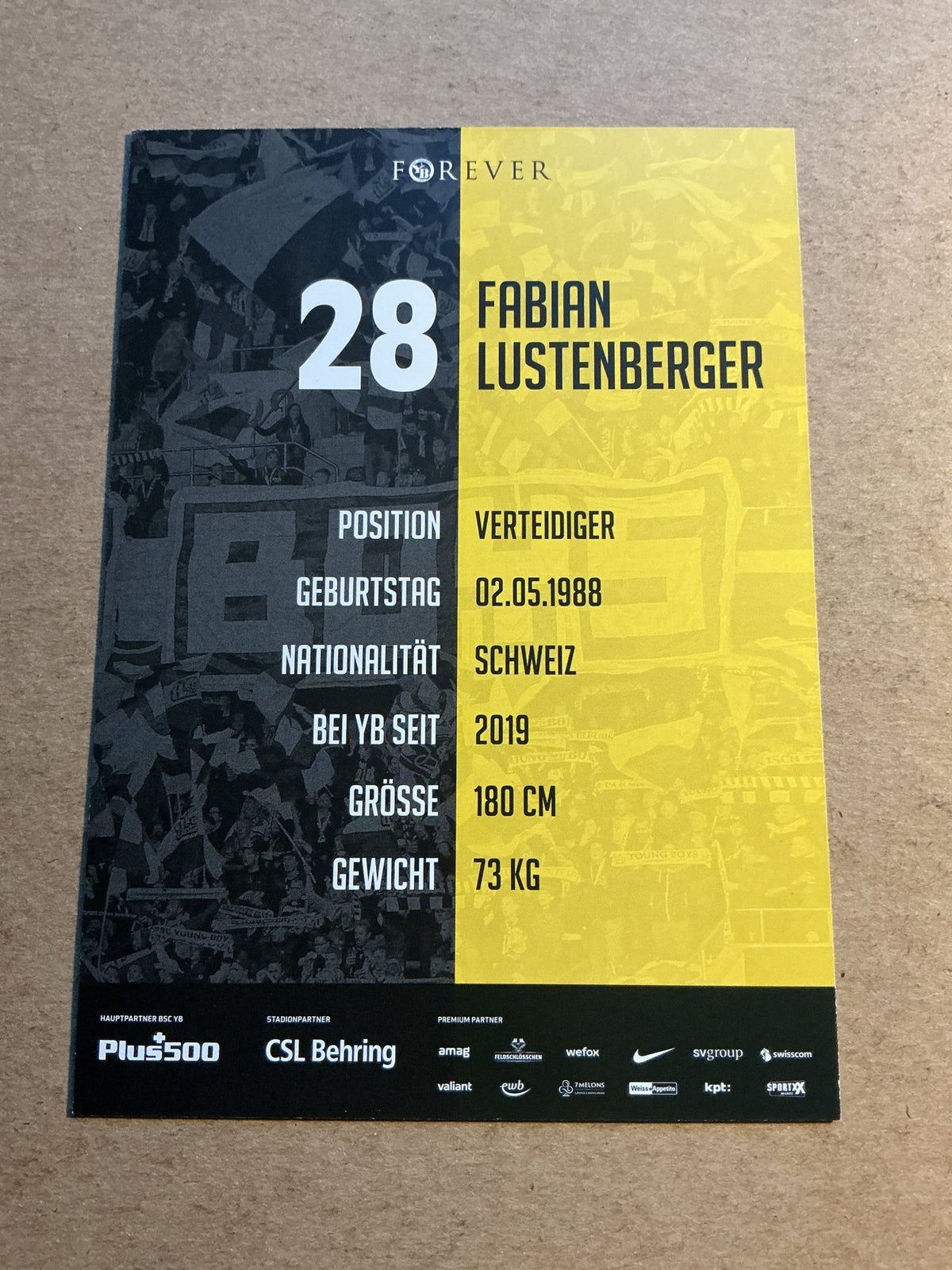 Fabian Lustenberger, Switzerland 🇨🇭 BSC Young Boys 2021/22 hand signed - Autographs-World