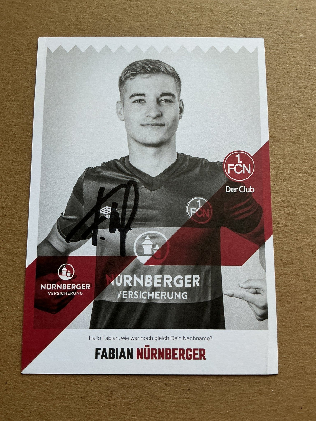 Fabian Nürnberger, Germany 🇩🇪 1.FC Nürnberg 2020/21 hand signed - Autographs-World