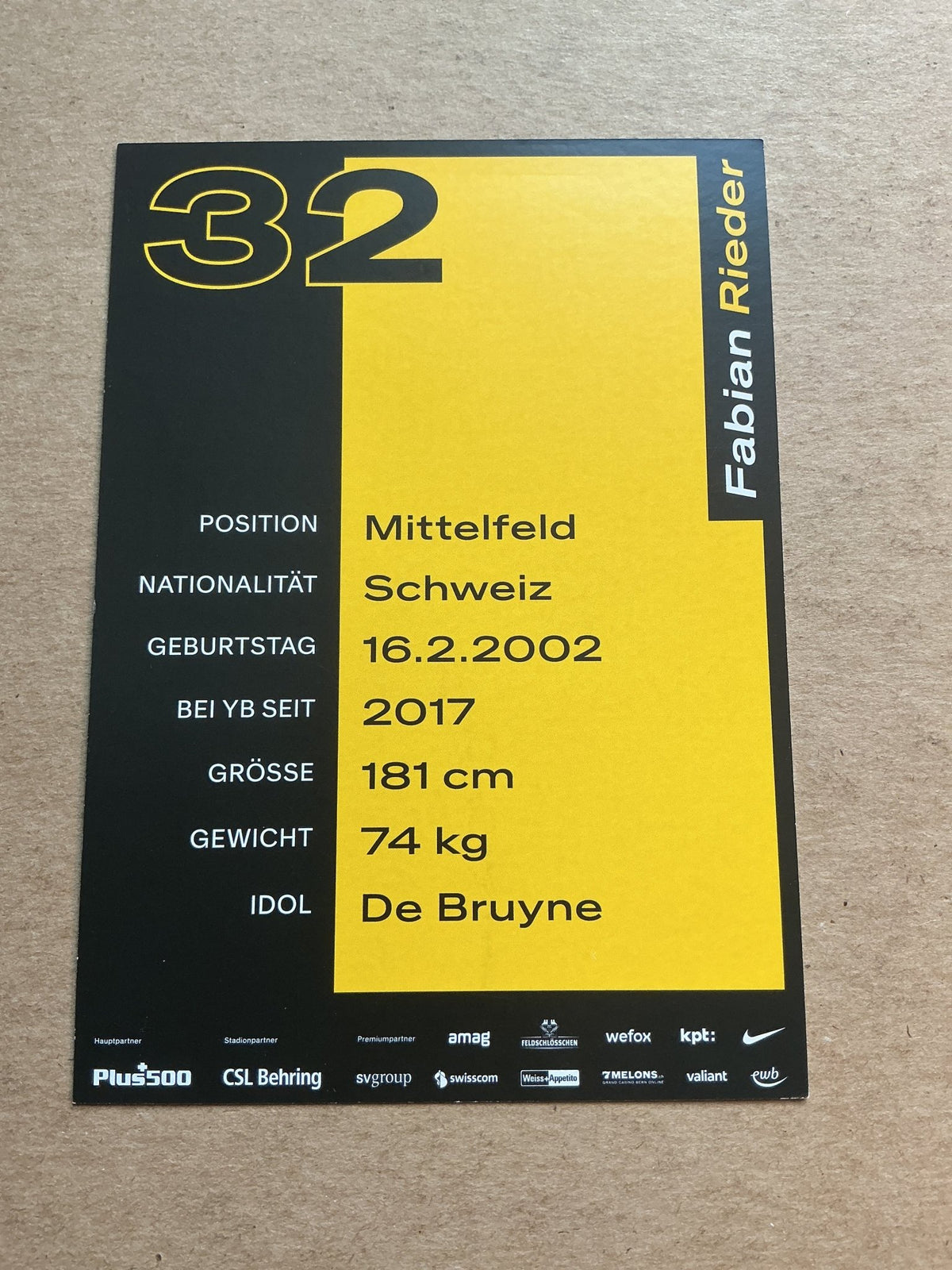 Fabian Rieder, Switzerland 🇨🇭 BSC Young Boys Bern 2022/23 hand signed - Autographs-World