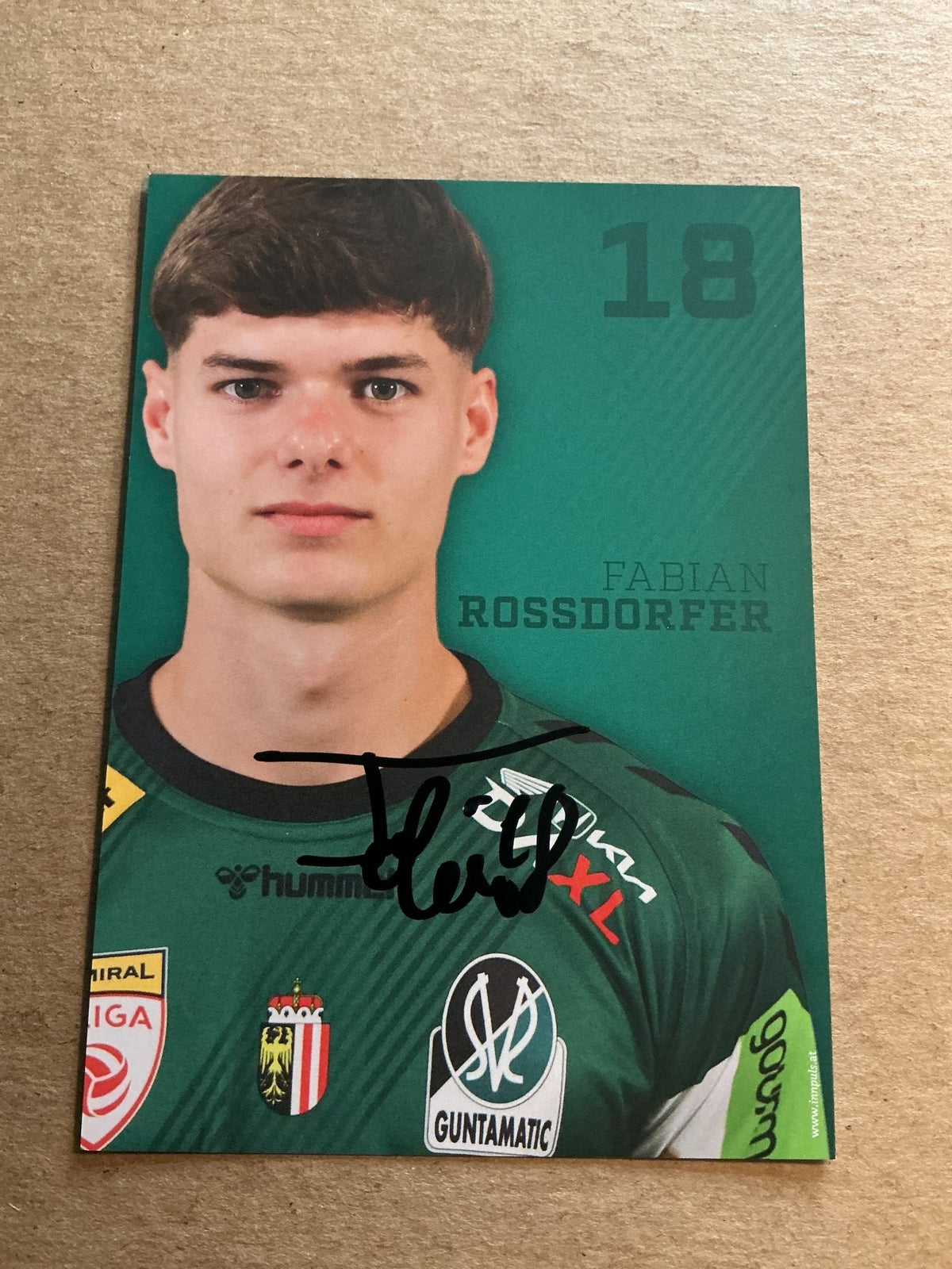 Fabian Rossdorfer, Austria 🇦🇹 SV Ried 2024/25 hand signed - Autographs-World