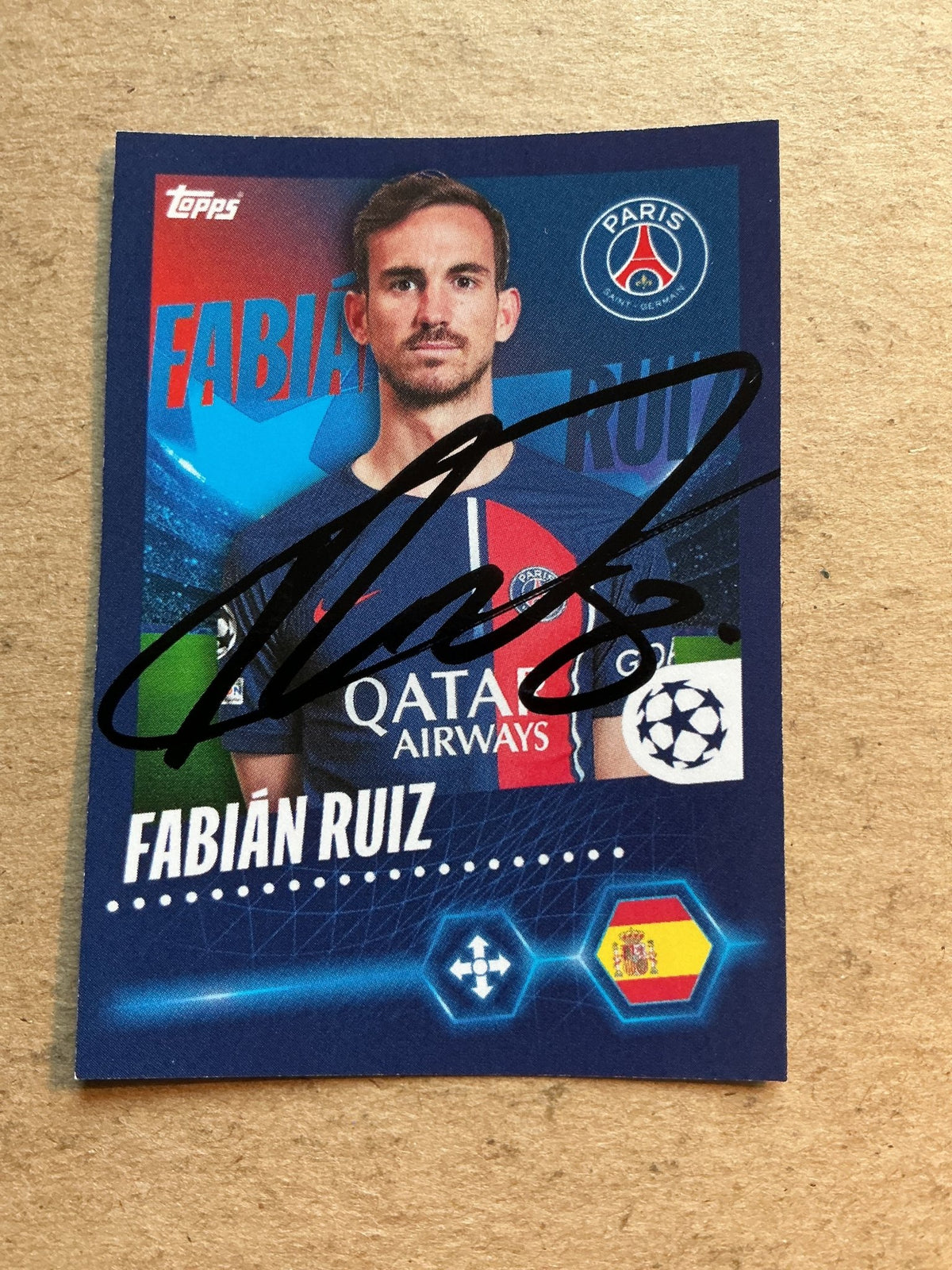 Fabián Ruiz, Spain 🇪🇸 Paris Saint-Germain 2023/24 Topps hand signed - Autographs-World