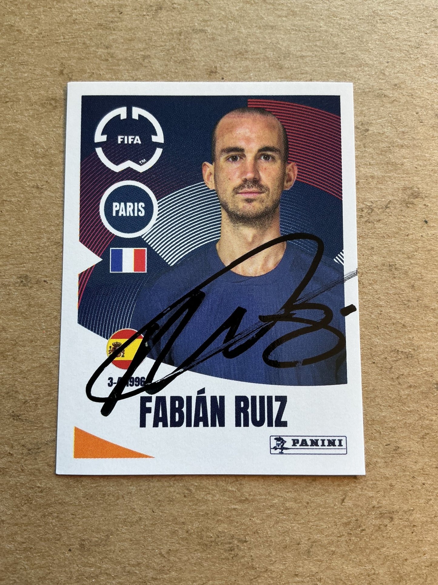 Fabián Ruiz, Spain 🇪🇸 Paris Saint-Germain Club World Cup 2025 Panini hand signed - Autographs-World