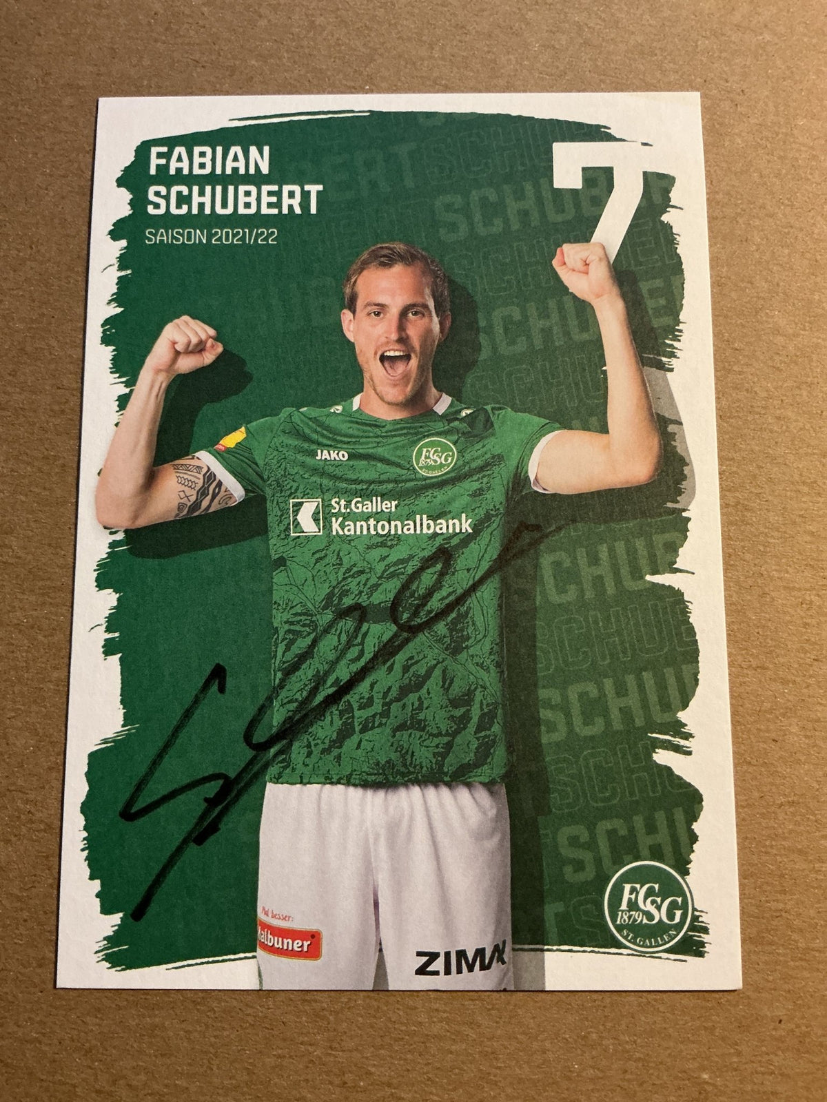 Fabian Schubert, Austria 🇦🇹 FC St. Gallen 2021/22 hand signed - Autographs-World