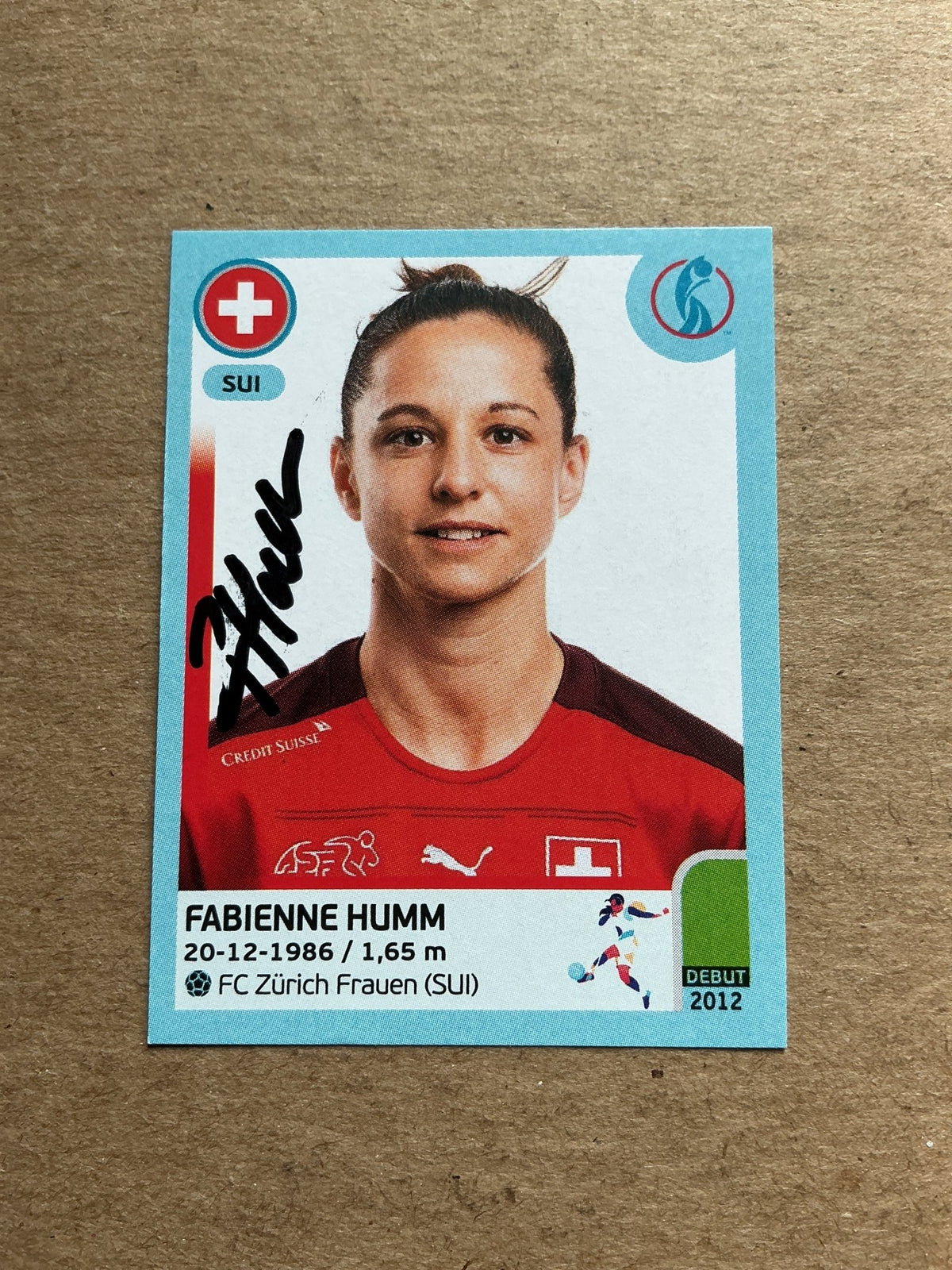 Fabienne Humm, Switzerland 🇨🇭 UEFA Women’s Euro Cup 2022 Panini hand signed - Autographs-World