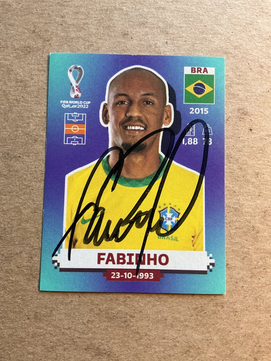 Fabinho, Brazil 🇧🇷 FIFA World Cup 2022 Panini hand signed - Autographs-World