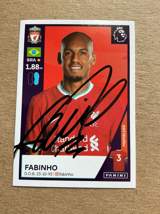 Fabinho, Brazil 🇧🇷 Liverpool FC 2021 Panini hand signed - Autographs-World