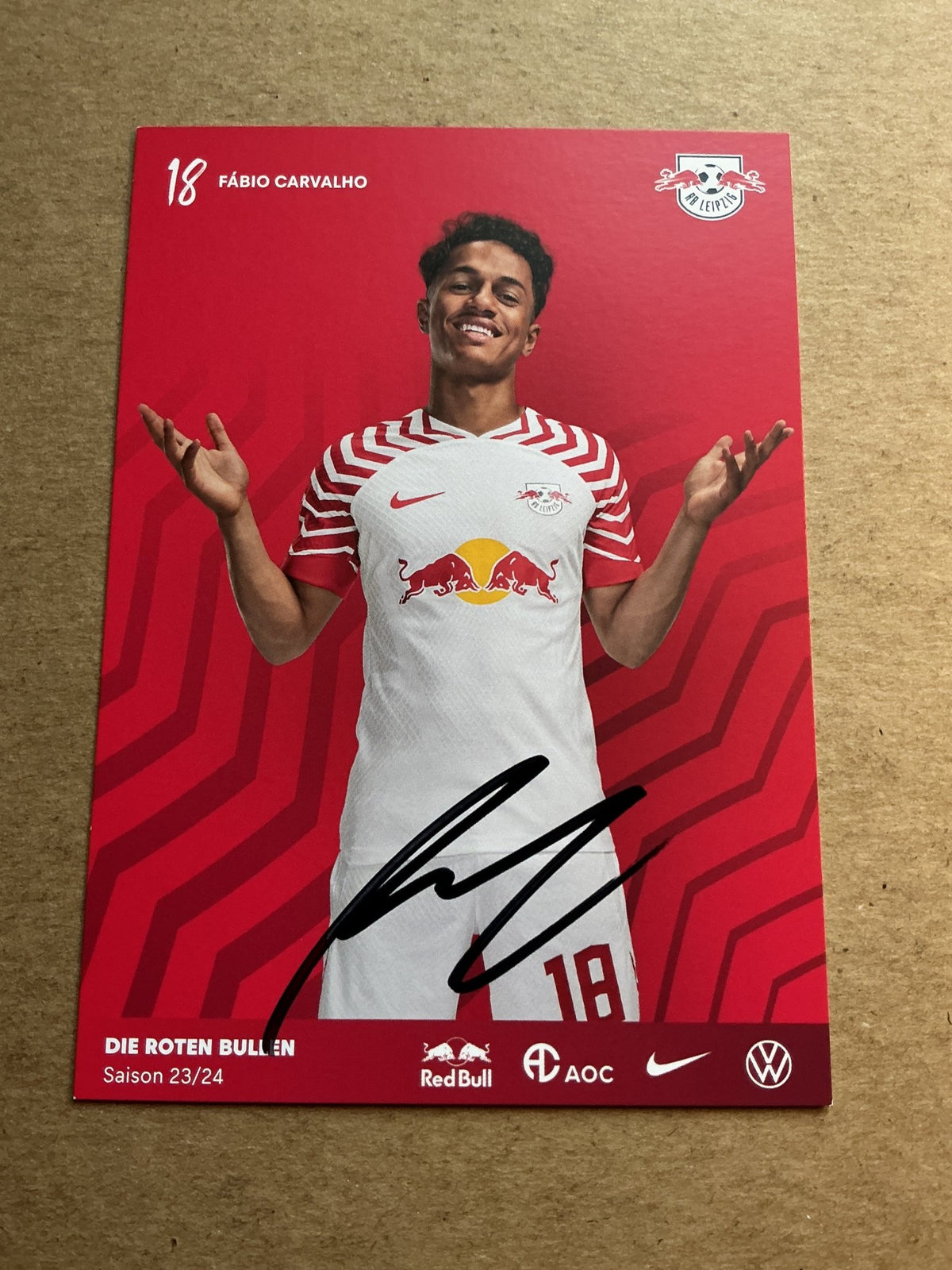 Fabio Carvalho, Portugal 🇵🇹 RB Leipzig 2023/24 hand signed - Autographs-World