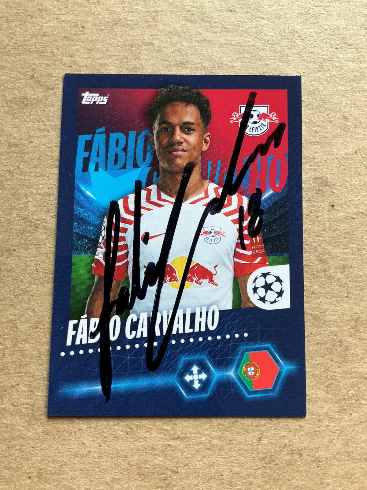 Fabio Carvalho, Portugal 🇵🇹 RB Leipzig 2023/24 Topps hand signed - Autographs-World