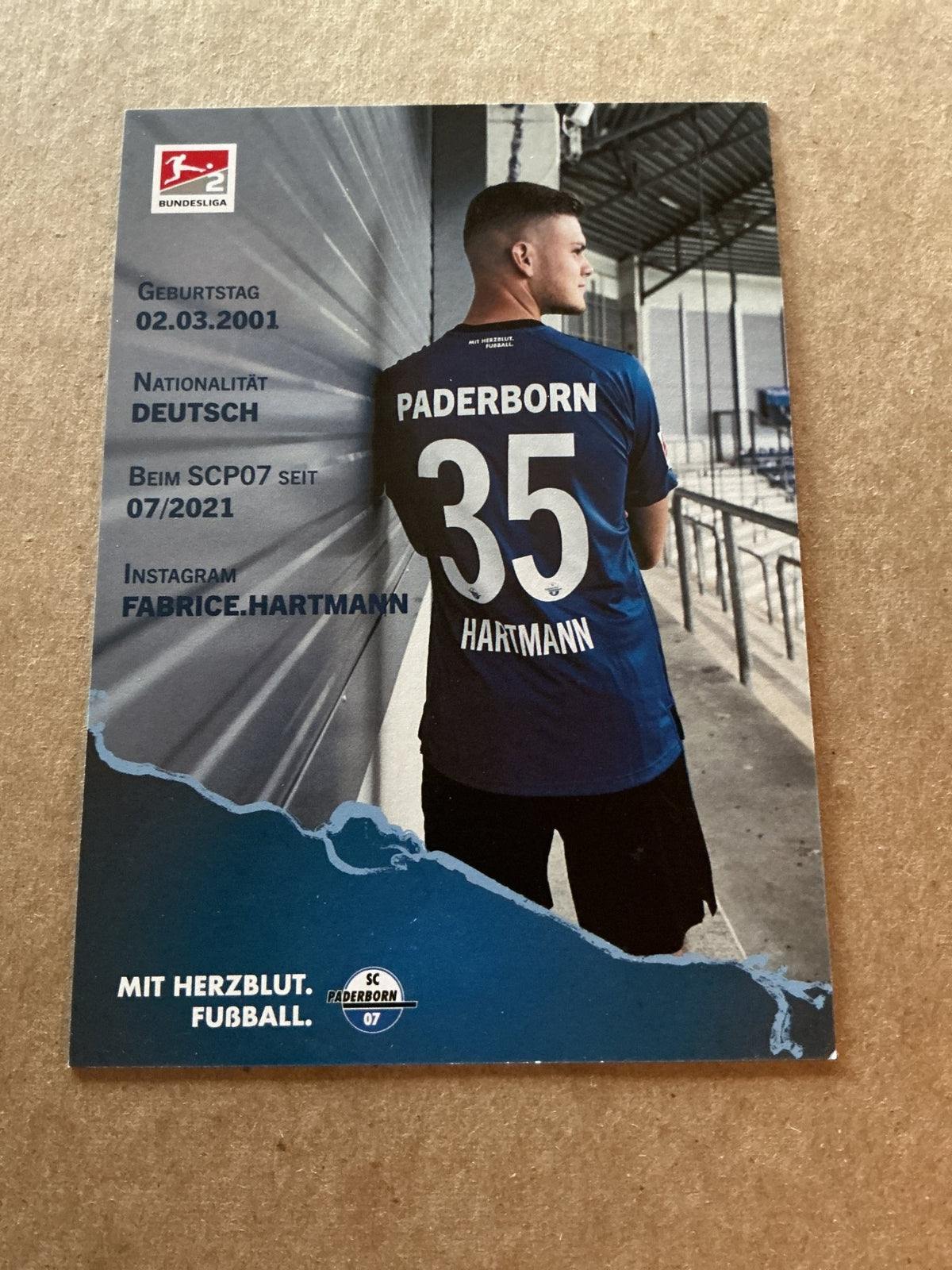 Fabrice Hartmann, Germany 🇩🇪 SC Paderborn 2021/22 hand signed - Autographs-World