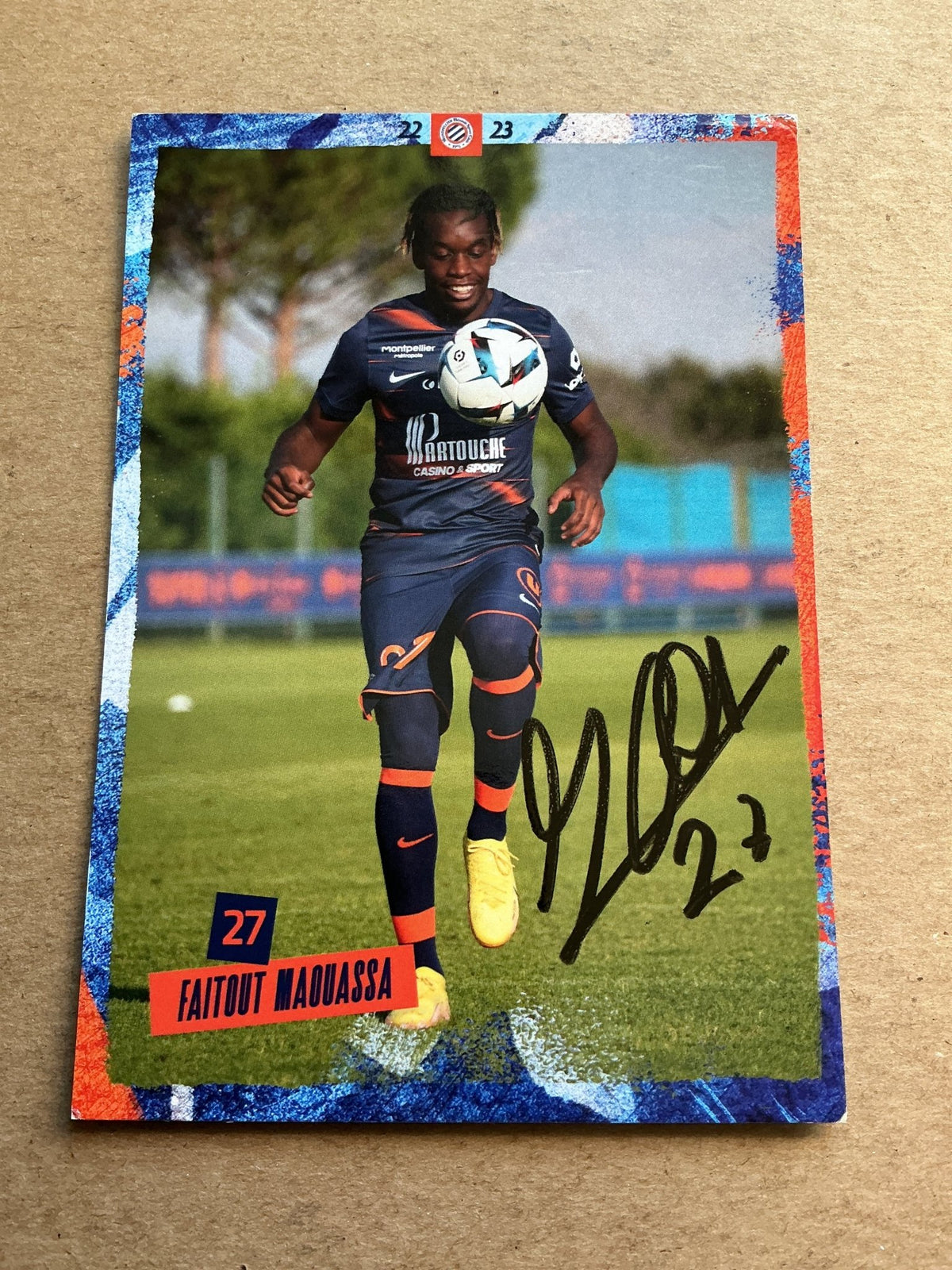 Faitout Maouassa, France 🇫🇷 Montpellier HSC 2022/23 hand signed - Autographs-World