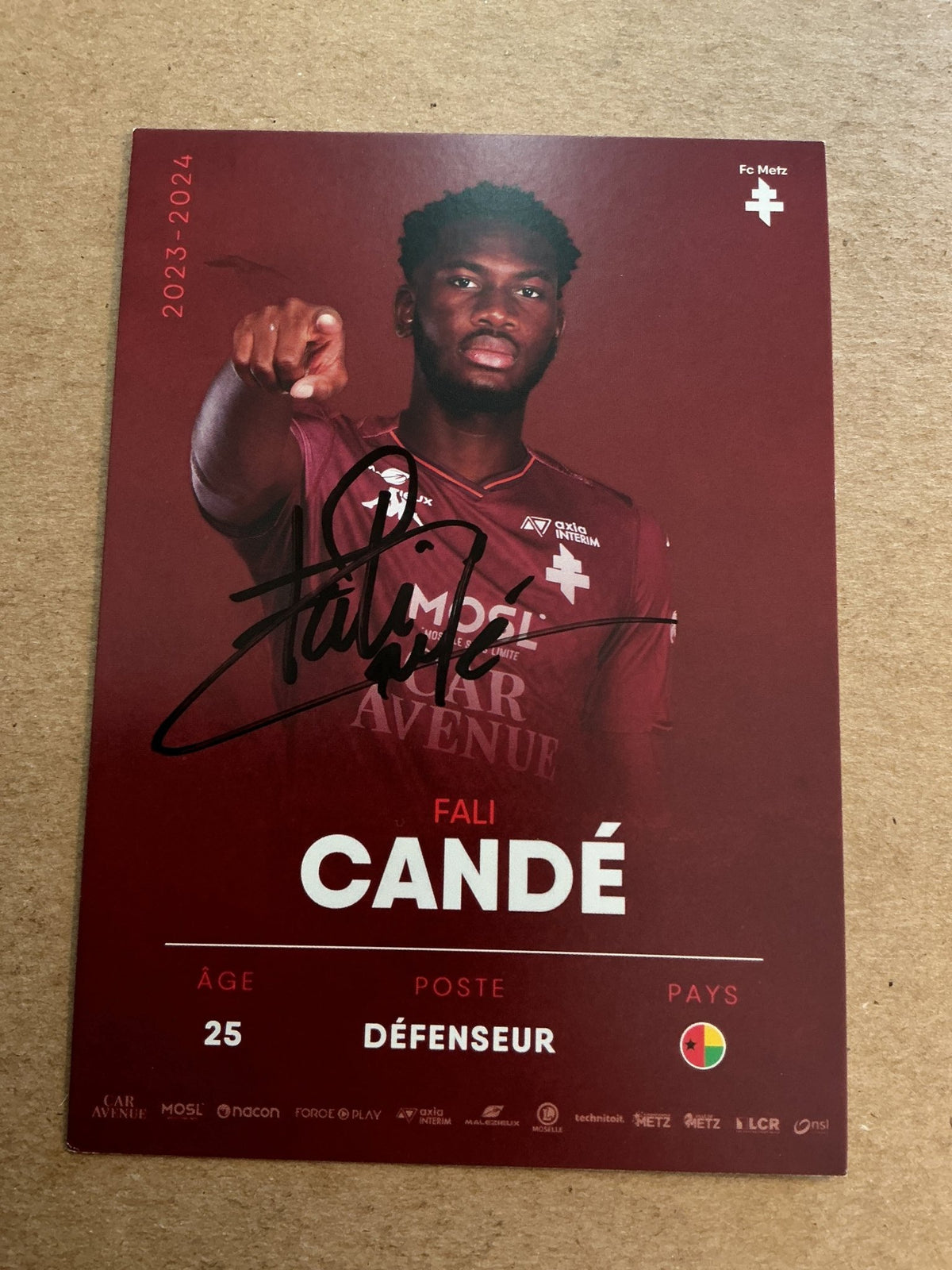 Fali Cande, Guinea-Bissau 🇬🇼 FC Metz 2023/24 hand signed - Autographs-World