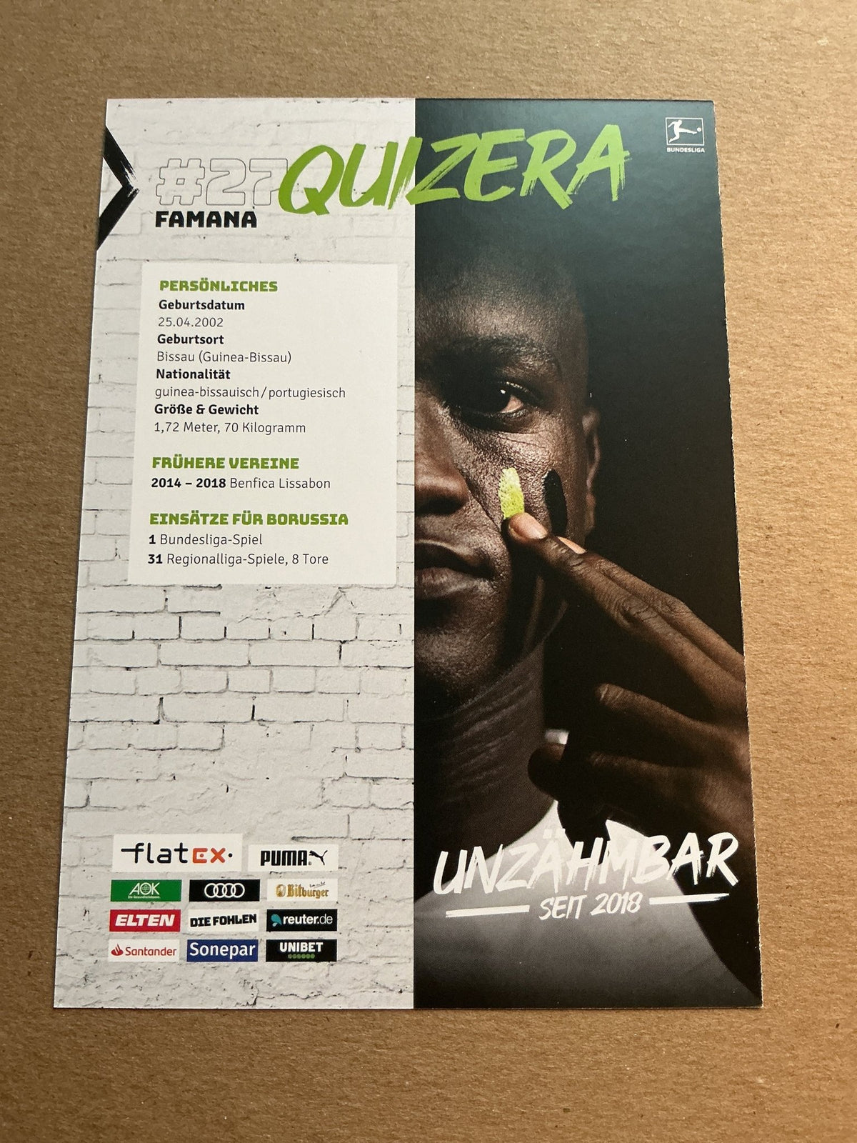 Famana Quizera, Guinea-Bissau 🇬🇼 Borussia Mönchengladbach 2020/21 hand signed - Autographs-World
