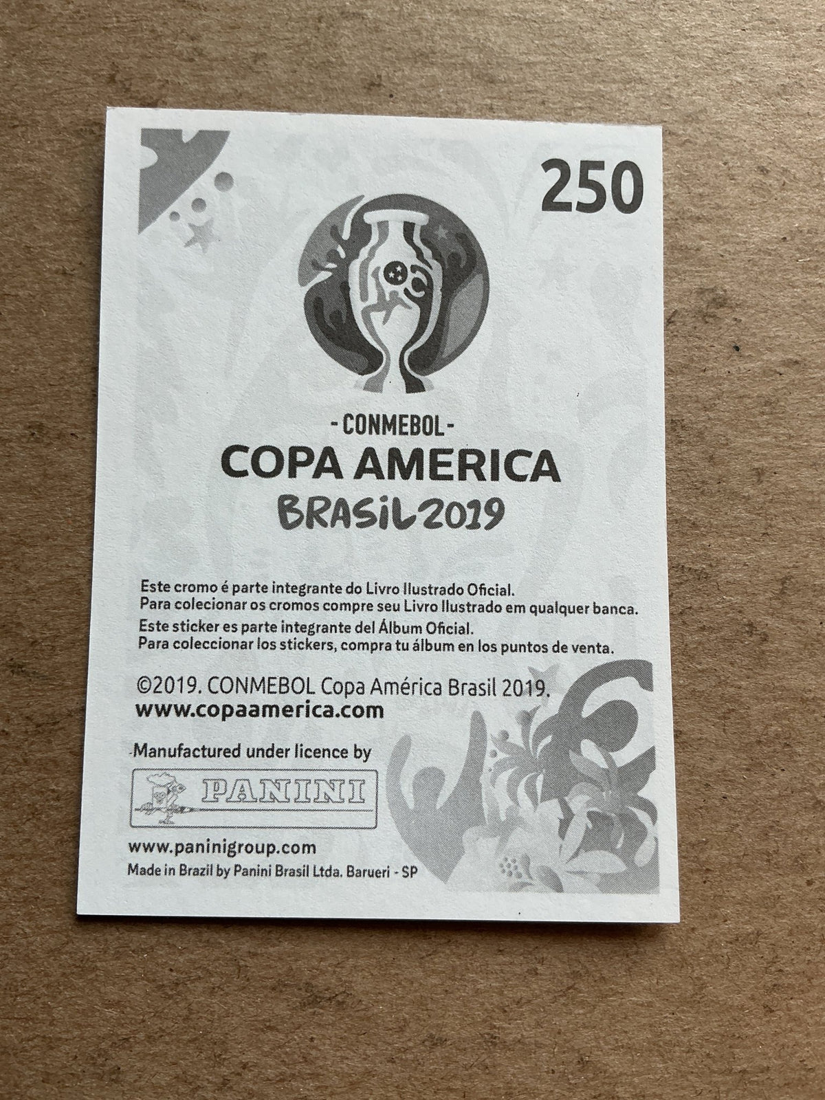 Federico Valverde, Uruguay 🇺🇾 Copa America 2019 Panini hand signed - Autographs-World
