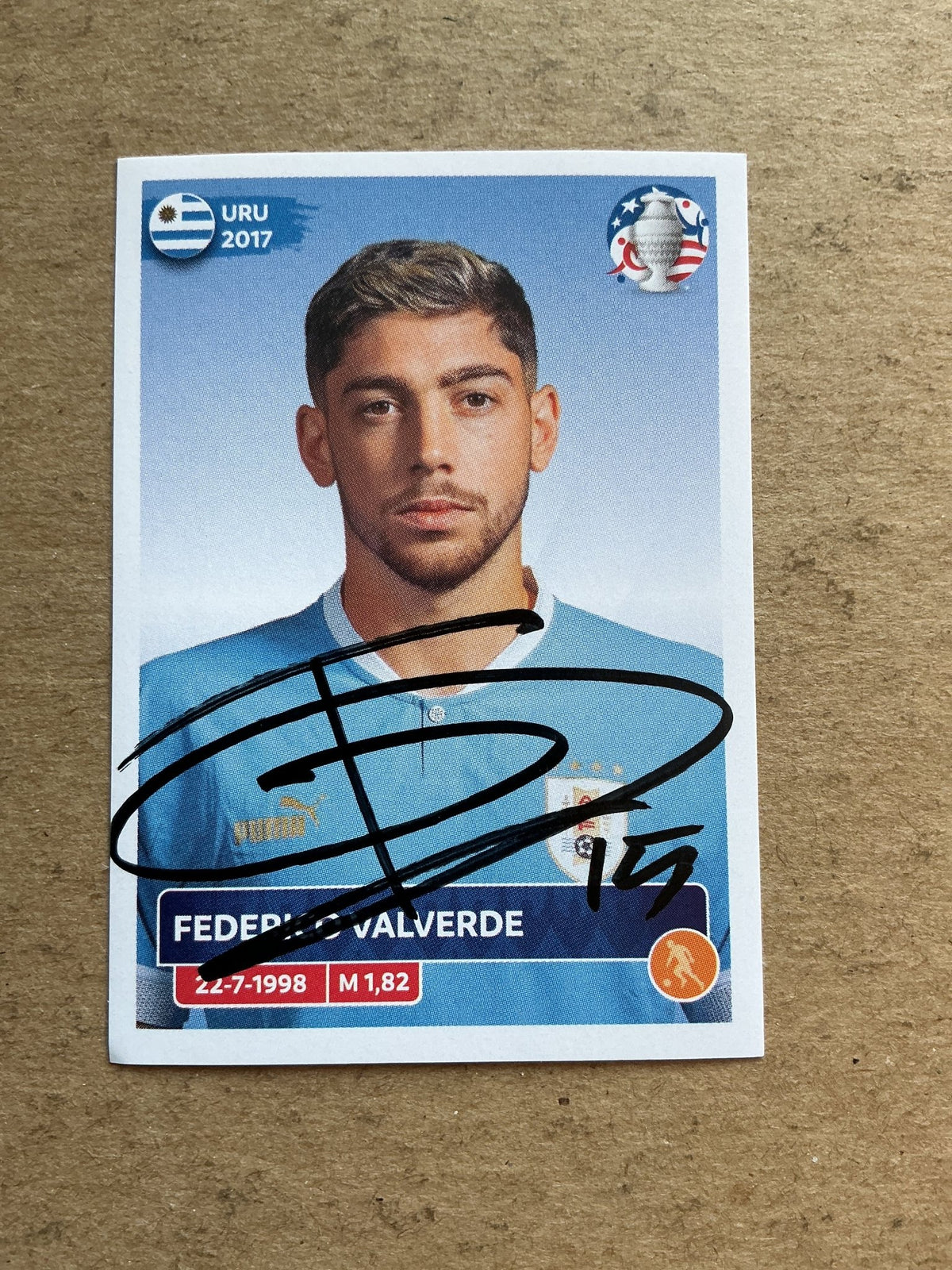 Federico Valverde, Uruguay 🇺🇾 Copa America 2024 Panini hand signed - Autographs-World