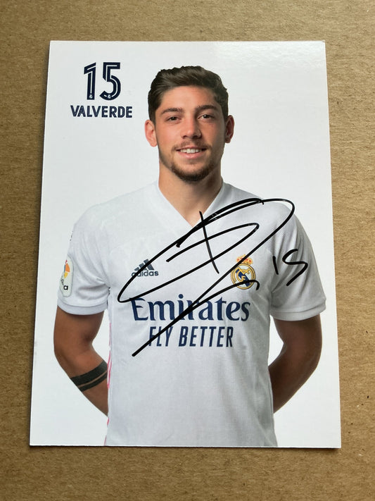 Federico Valverde, Uruguay 🇺🇾 Real Madrid 2020/21 hand signed - Autographs-World